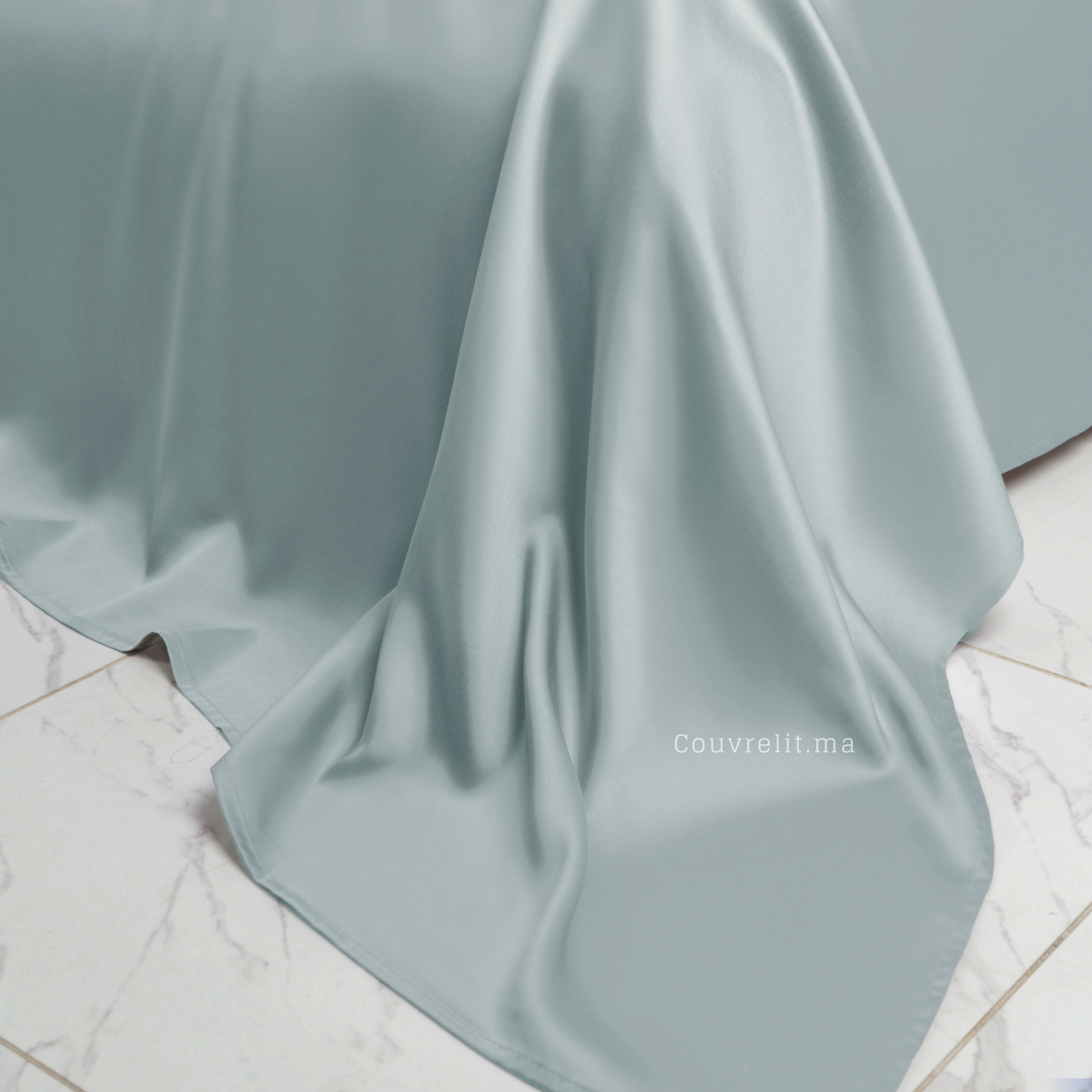 "VERT D’EAU subtile" Parure de lit Sérénité Satinée. – Satin 100% Coton Ref: CVS00316