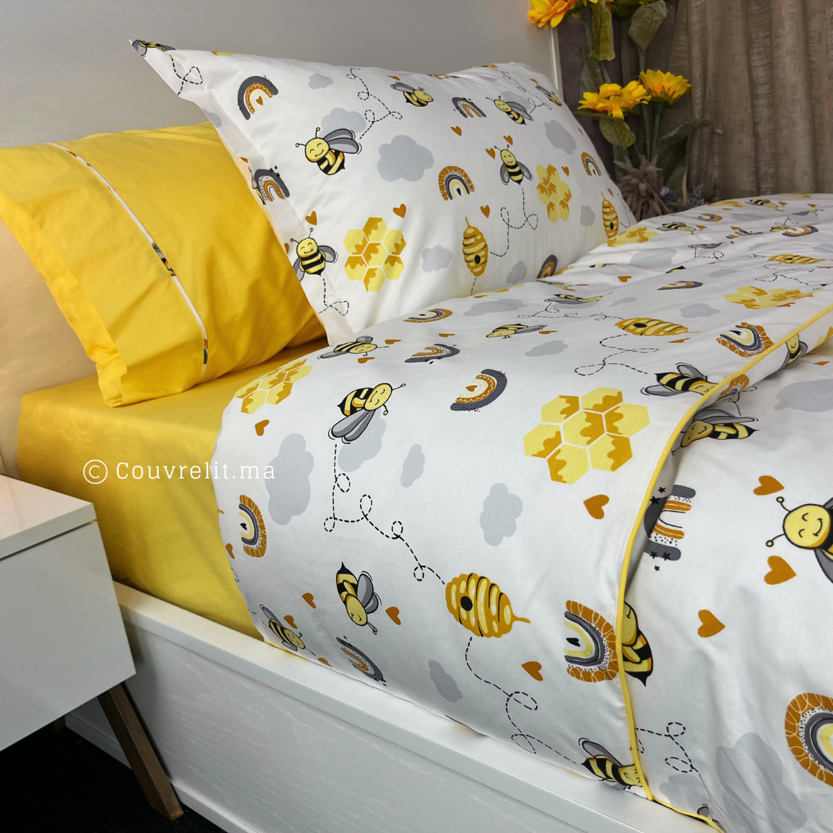 "Yellow Honey" Couverlit pour enfant pack complet REF: CVK00250