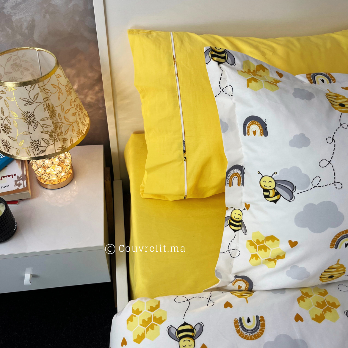 "Yellow Honey" Couverlit pour enfant pack complet REF: CVK00250