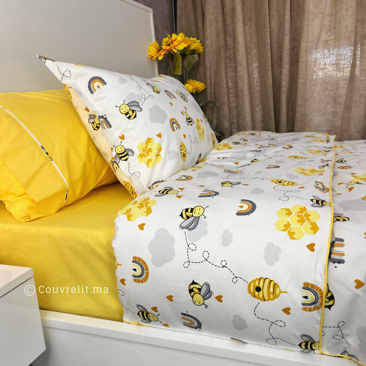 "Yellow Honey" Couverlit pour enfant pack complet REF: CVK00250