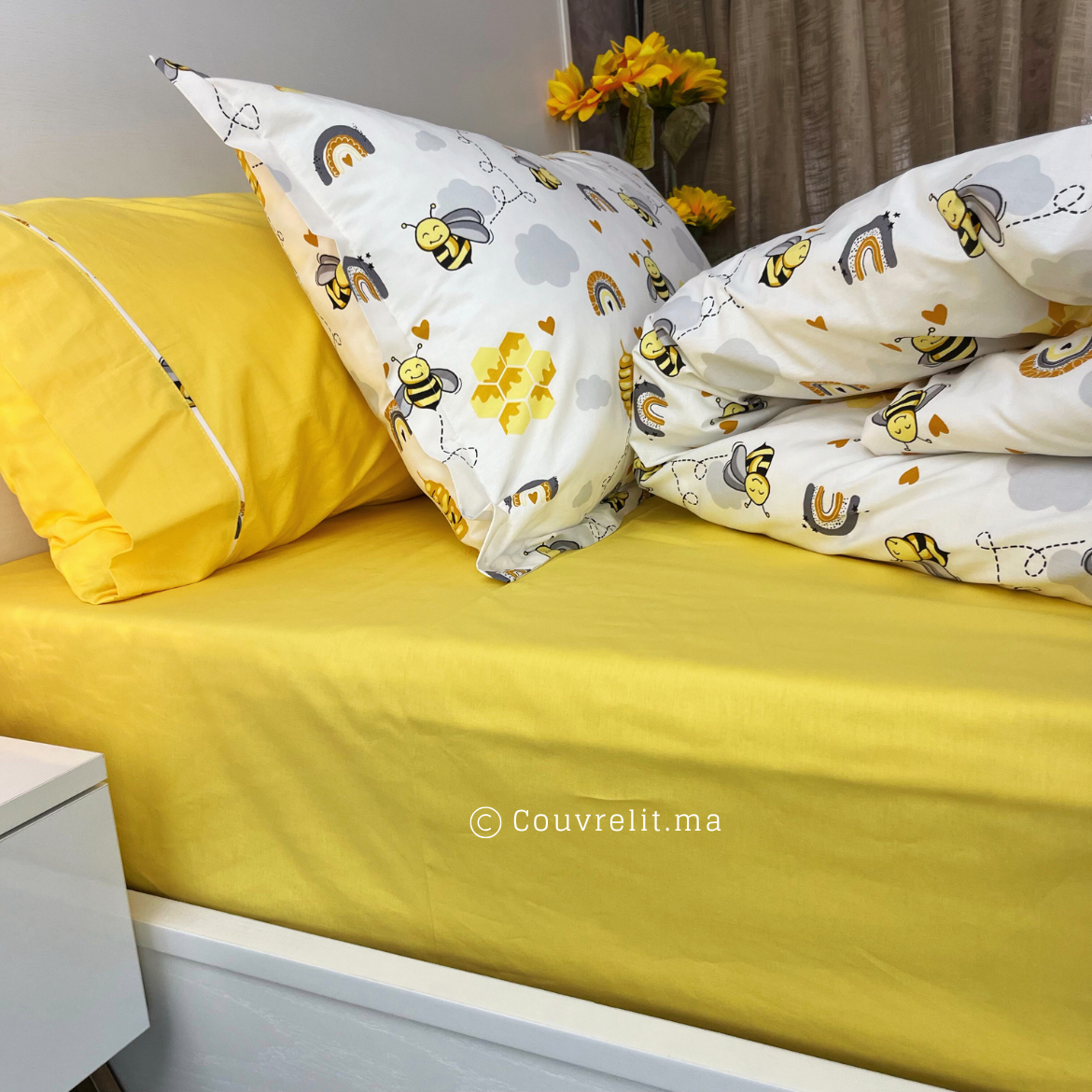 "Yellow Honey" Couverlit pour enfant pack complet REF: CVK00250