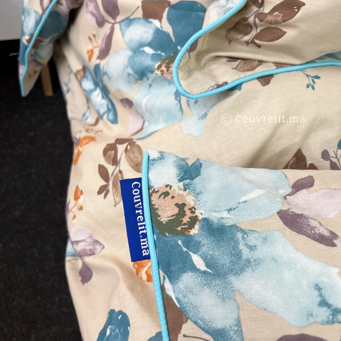 " Bleu Fleury" ensemble complet en COTTON de haute qualité, REF: CVM0240
