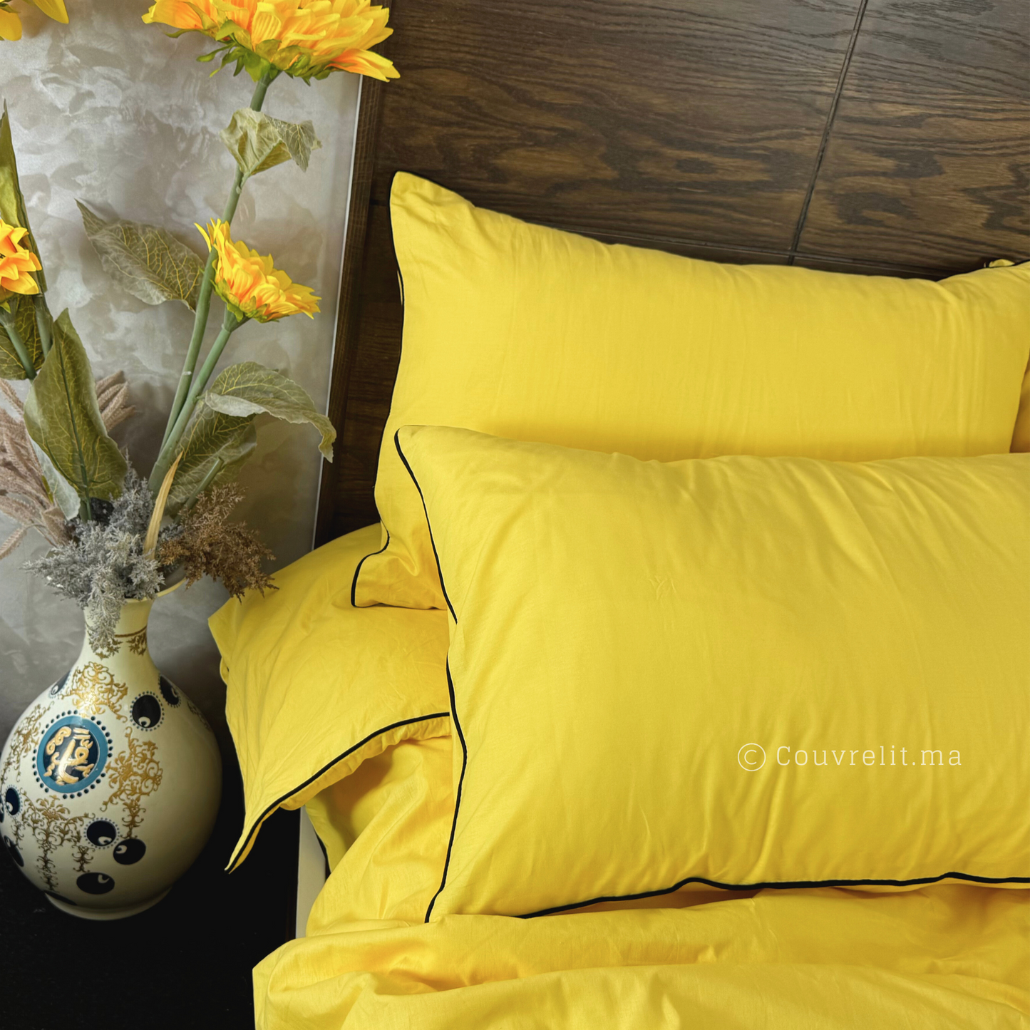 "jaune éclatant" Ensembles Housse de couette 6 Pièces Ref : CVS00265