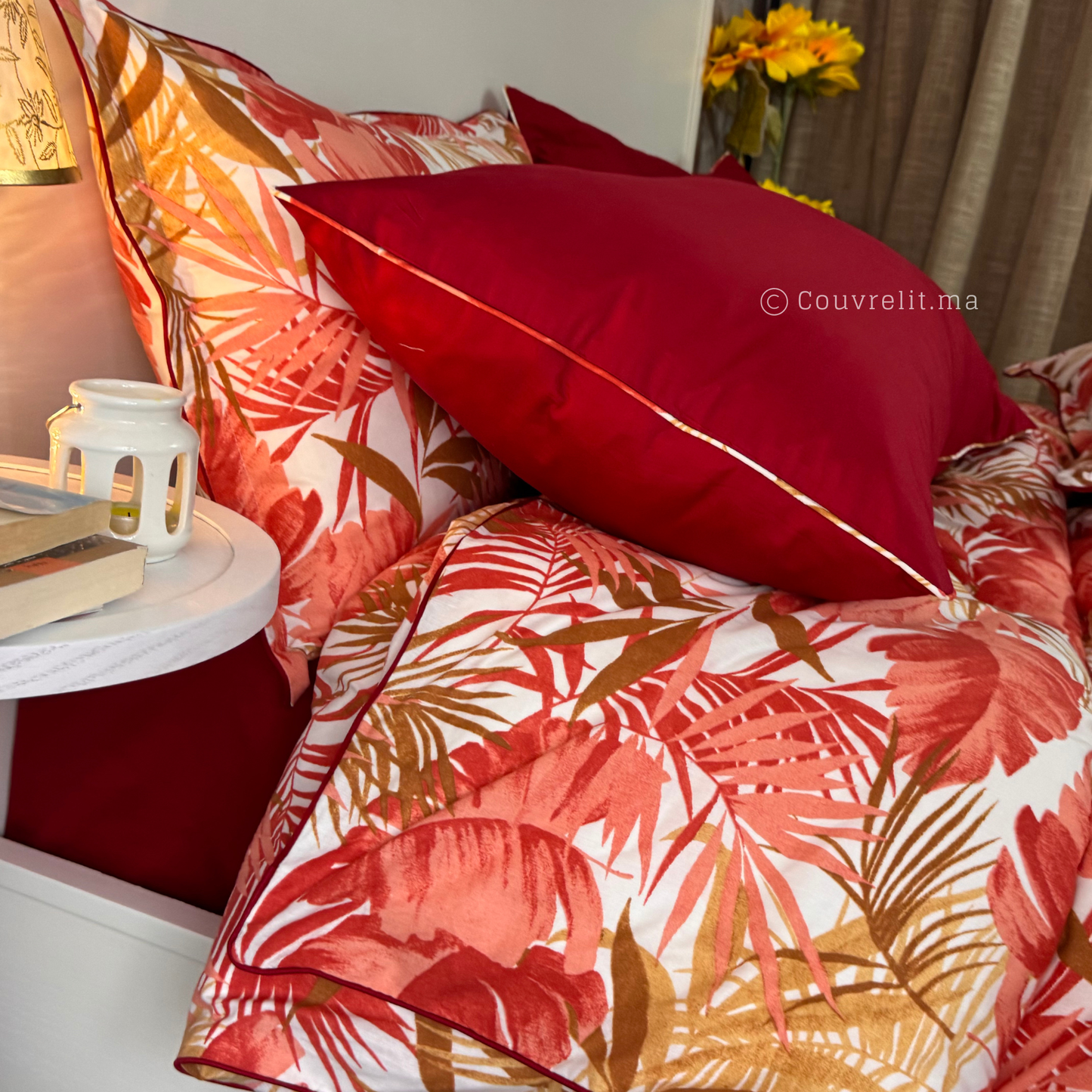 "Tropicales Grenat" Ensemble complet haute qualité, REF: CVM00318