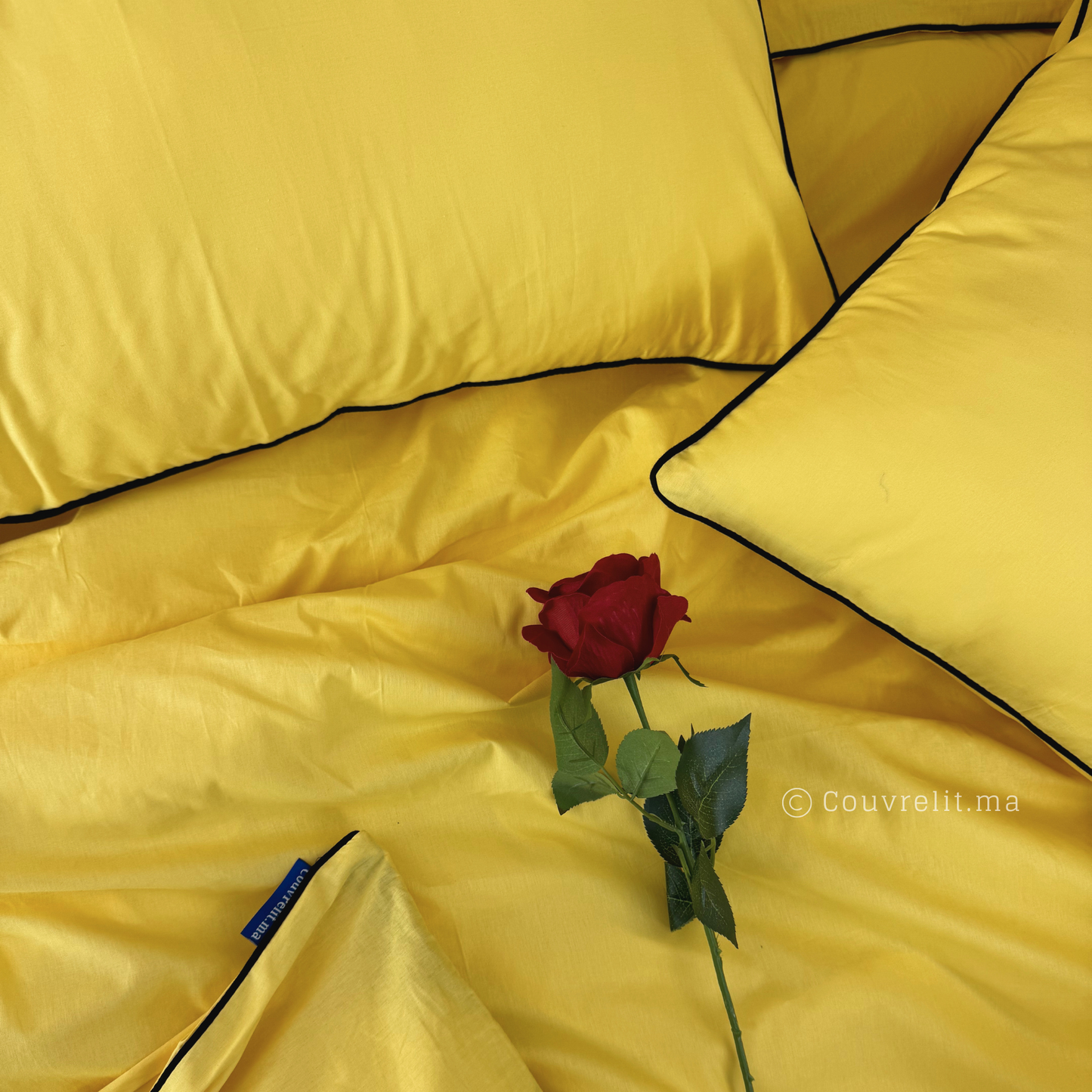 "jaune éclatant" Ensembles Housse de couette 6 Pièces Ref : CVS00265