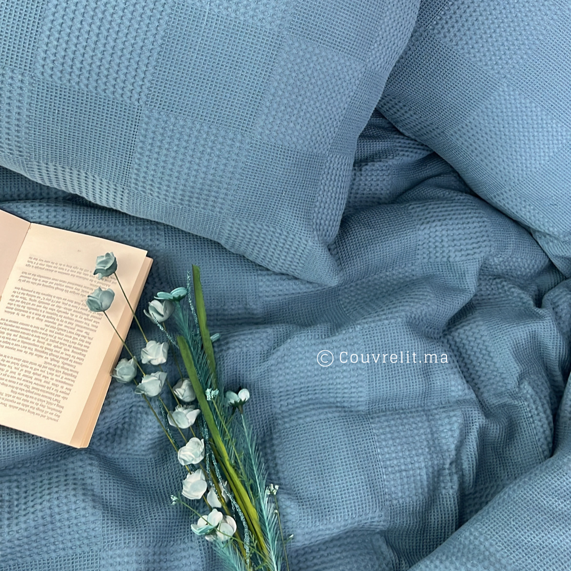 "PIQUÉ TURQUOISE" Ensemble Housse de Couette PIQUÉ COTTON Ref: CVP00254