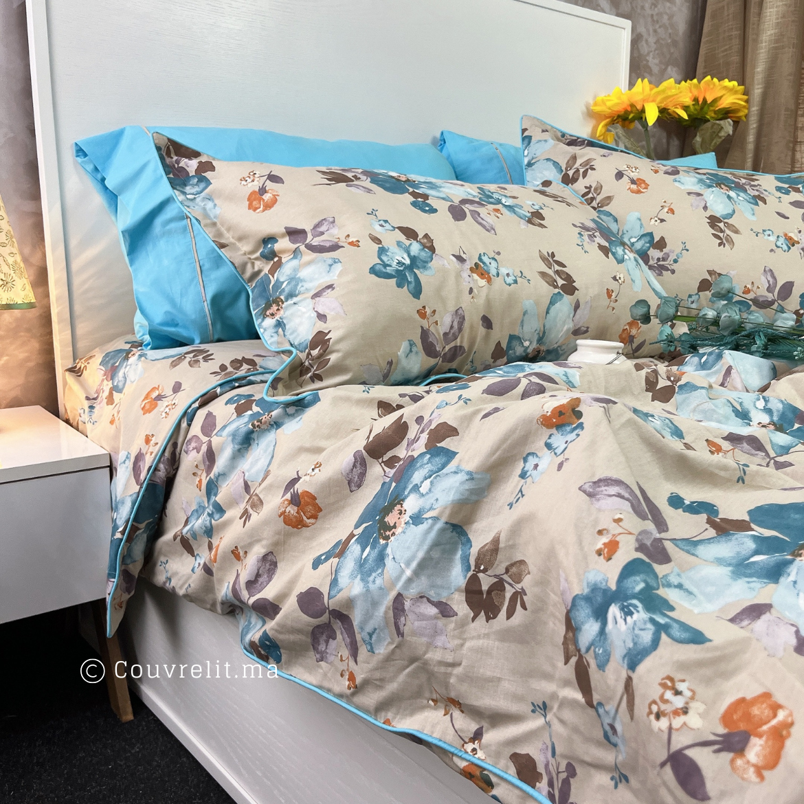 " Bleu Fleury" ensemble complet en COTTON de haute qualité, REF: CVM0240