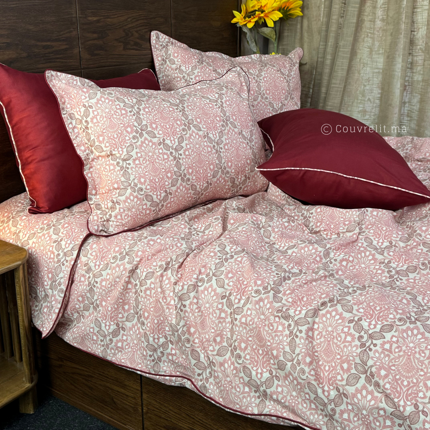"Rosas Grenat" Ensemble complet haute qualité, REF: CVM00280
