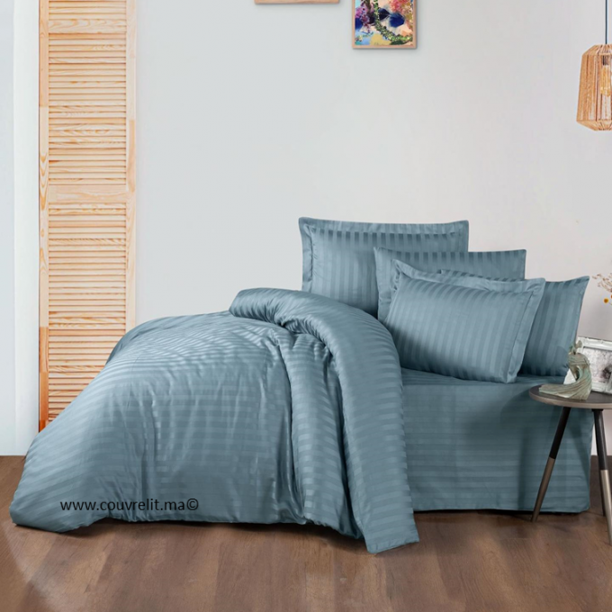 Ensemble Housse de couette de Satin rayé Ref: CV0141