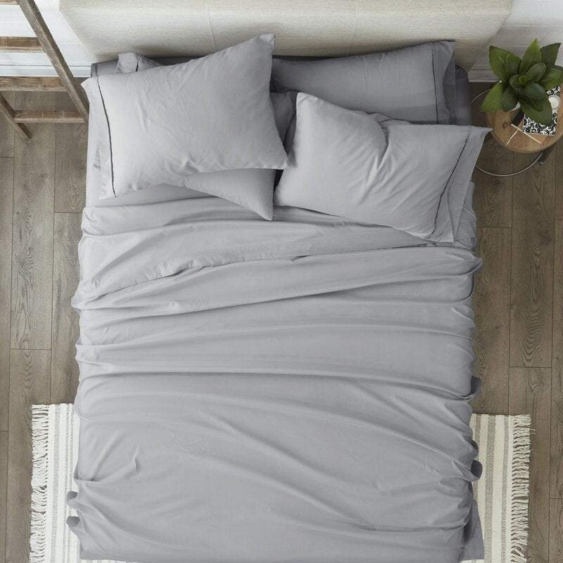 Ensembles de Drap 6 pièces en Cotton de Lux Ref: CV0094 Gris