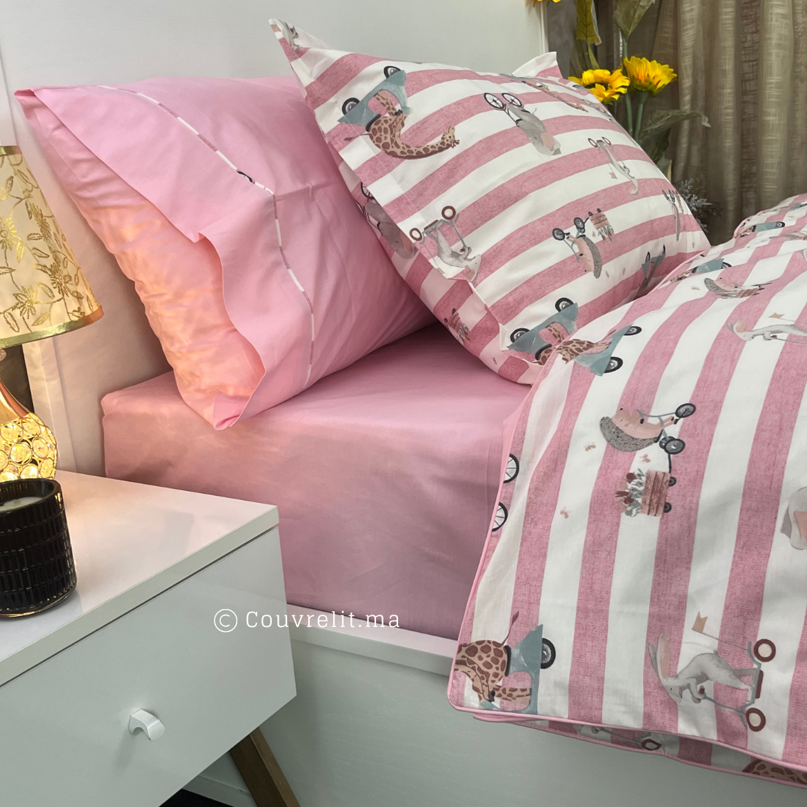 "Rose Elephant" Couverlit pour enfant pack complet REF: CVK00257