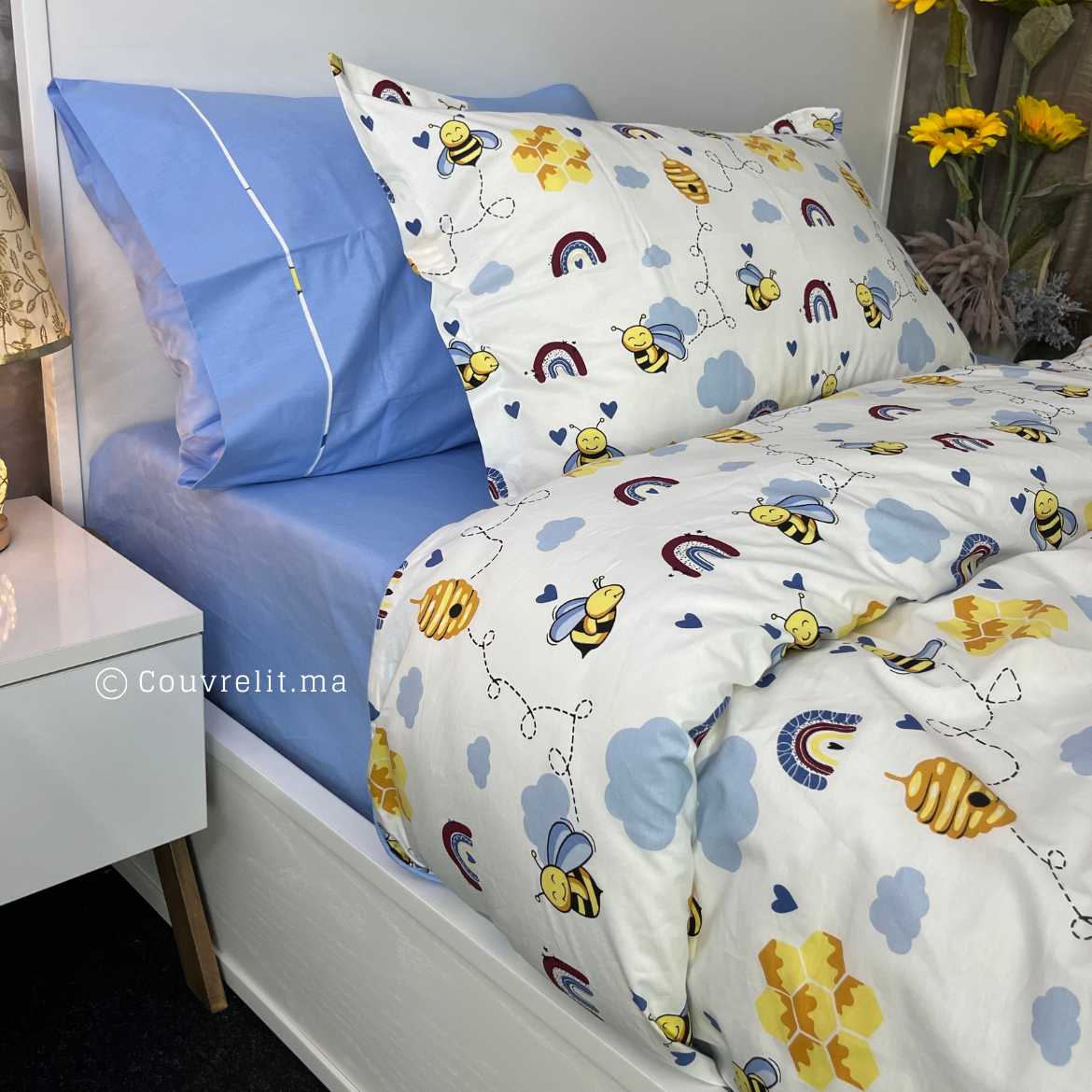 "Honey Blue " Couverlit pour enfant pack complet REF: CVK00258