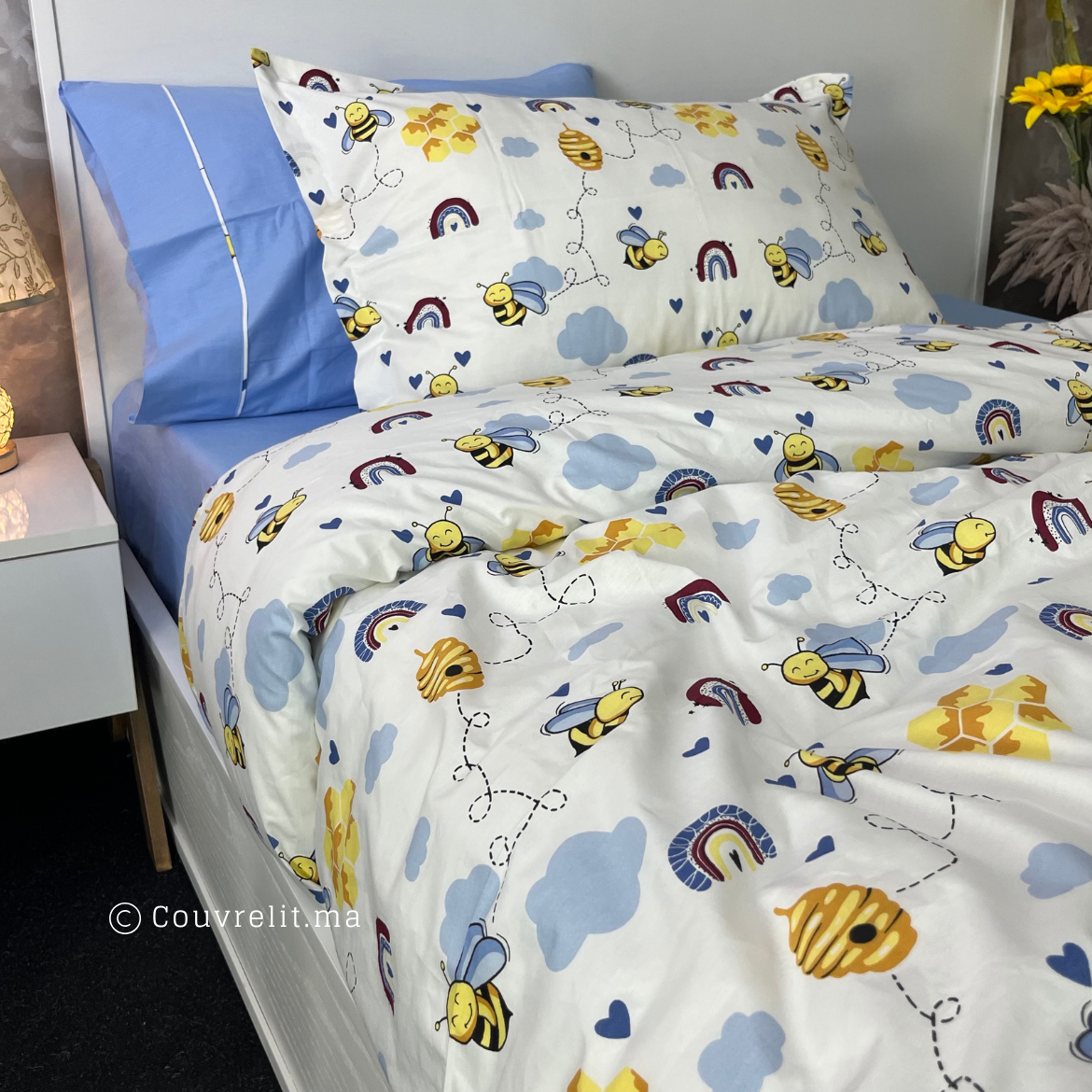 "Honey Blue " Couverlit pour enfant pack complet REF: CVK00258