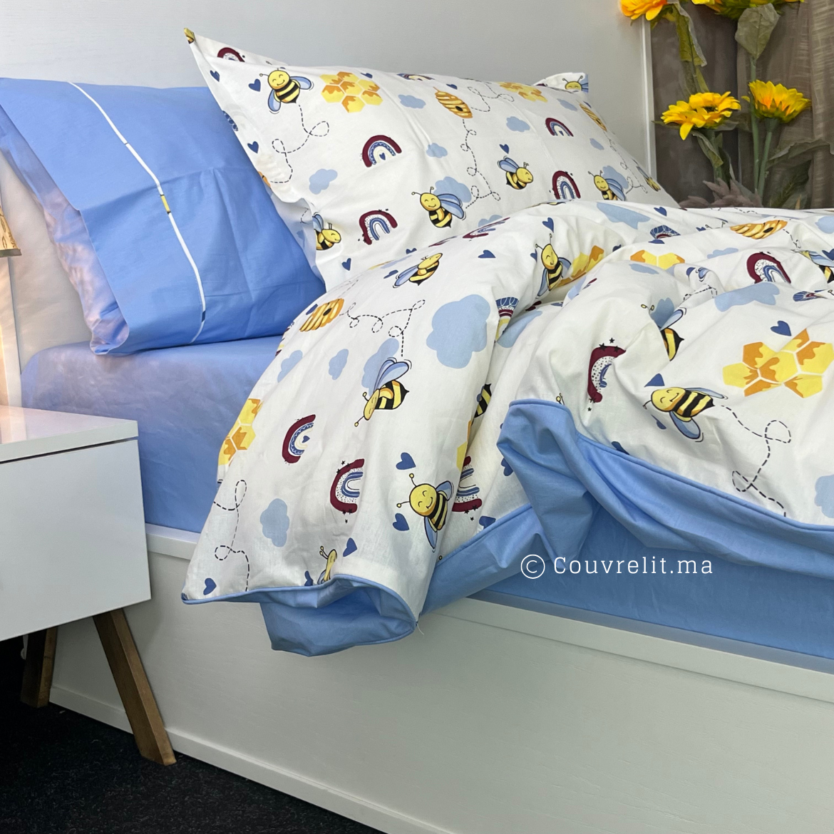 "Honey Blue " Couverlit pour enfant pack complet REF: CVK00258