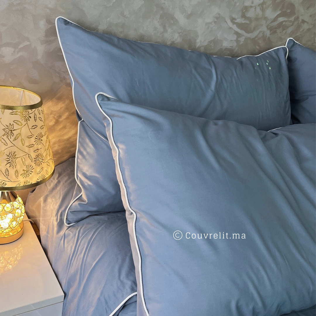 "Bleu pétrole" Ensemble Housse de couette de PERCAL 100% Cotton Réf: CVP0227