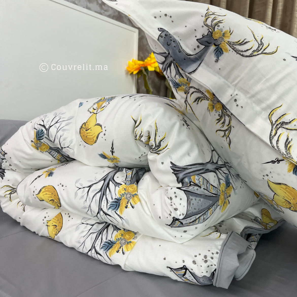 "GHAZAL-GRIS" Couverlit pour enfant pack complet REF: CVK00260