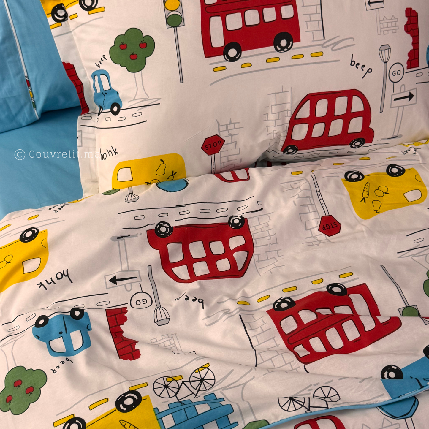 "Mini City" Parure de Lit pour enfant, pack complet REF: CVK00290
