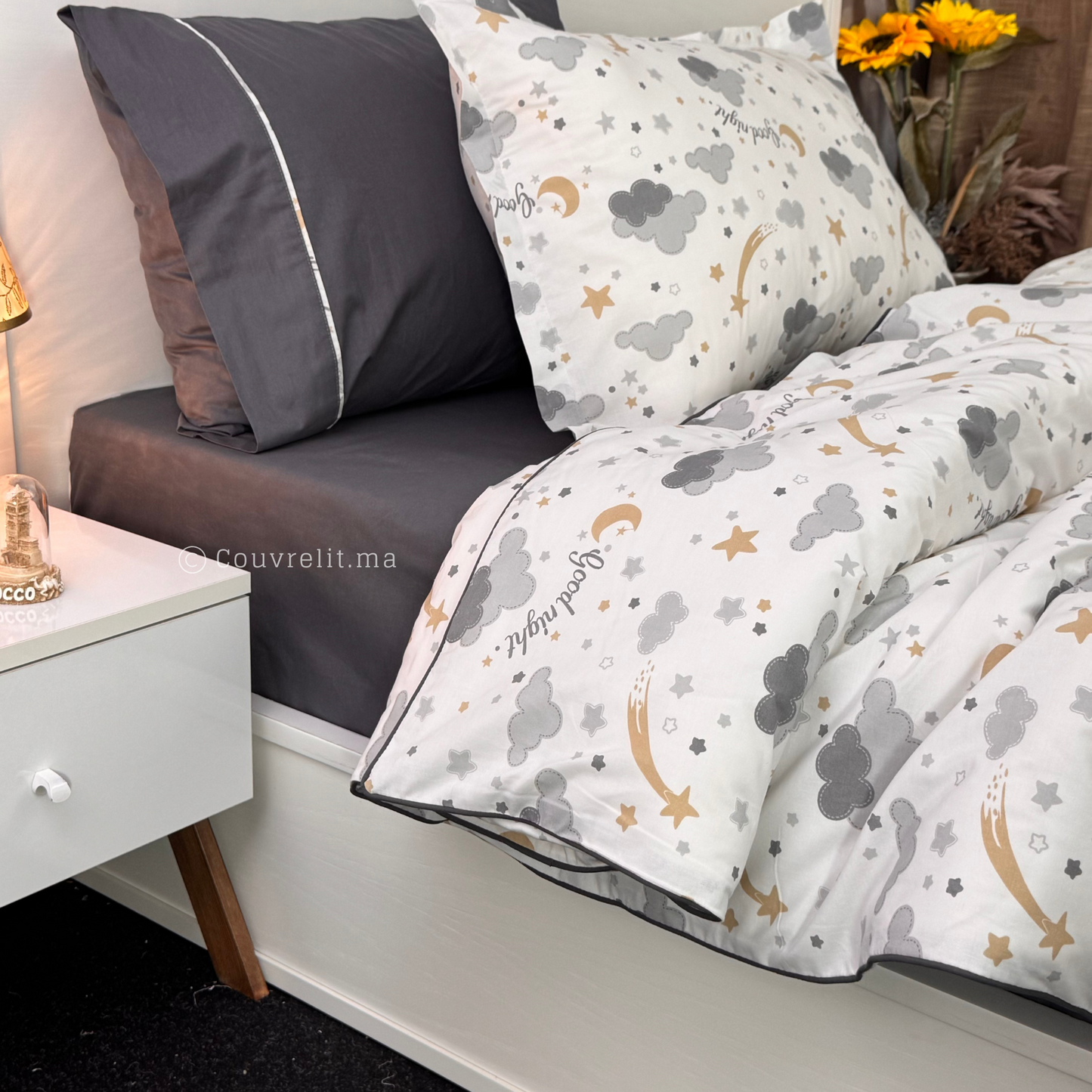 "Nuage Gris" Couverlit pour enfant pack complet REF: CVK00291