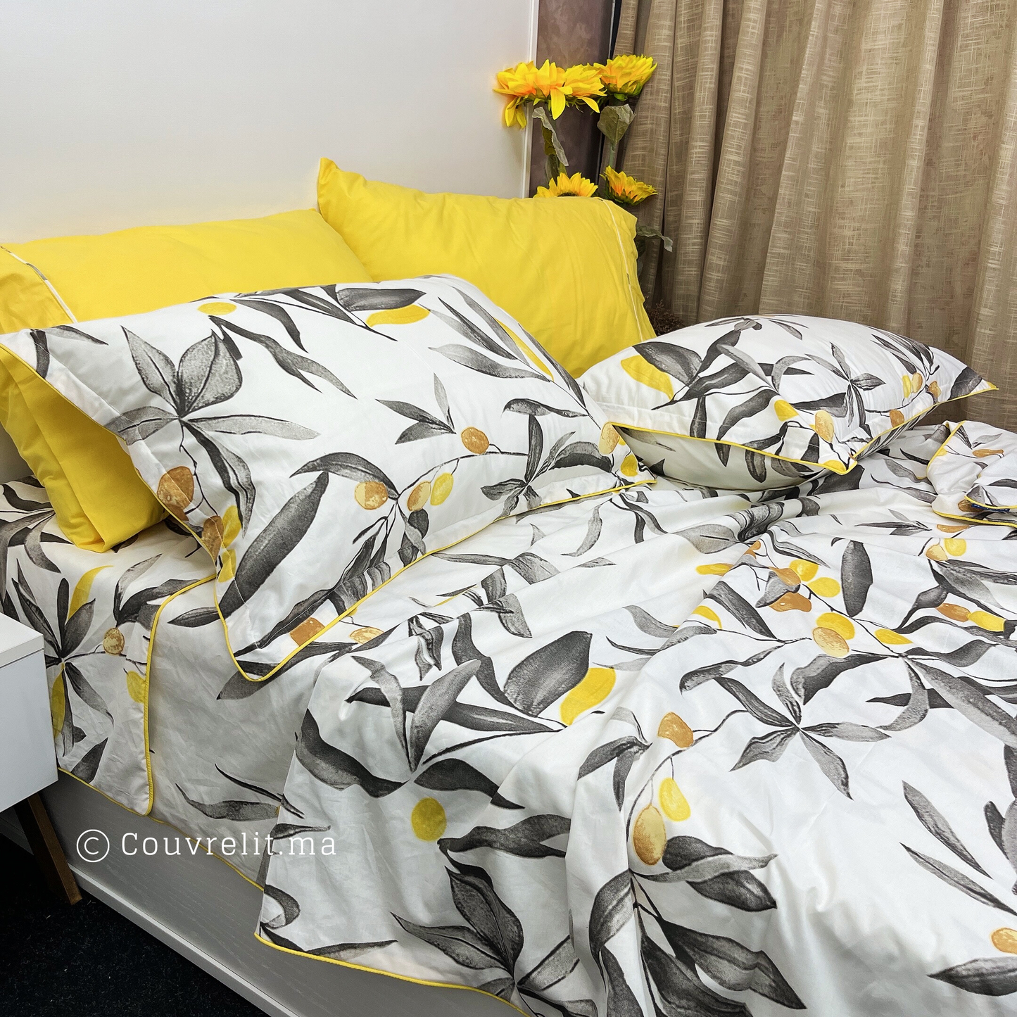 "Olive Jaune" ensemble complet en COTTON de haute qualité, REF: CVM0237