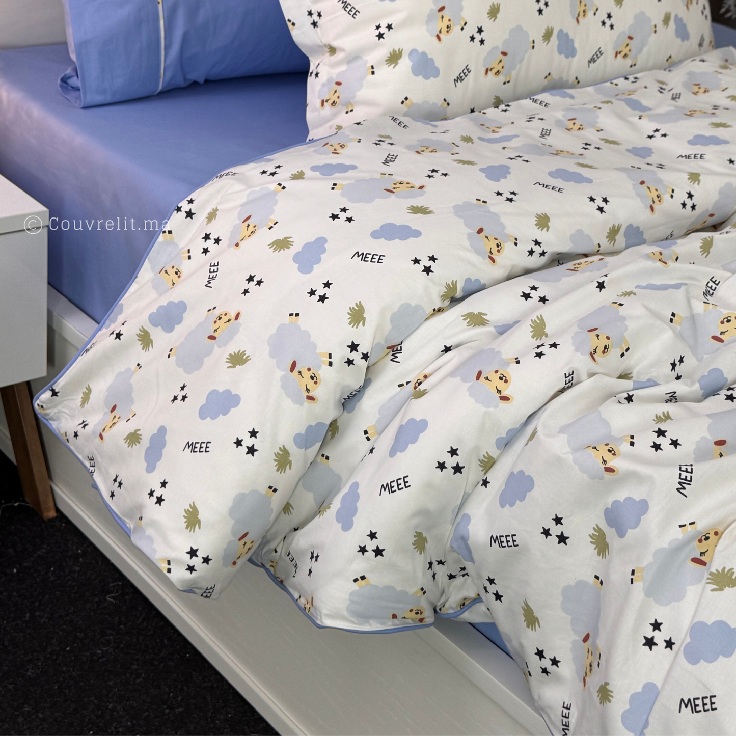 "Douce Nuit Mouton" – Parure de Lit Enfant 160×220 cm REF: CVK00293