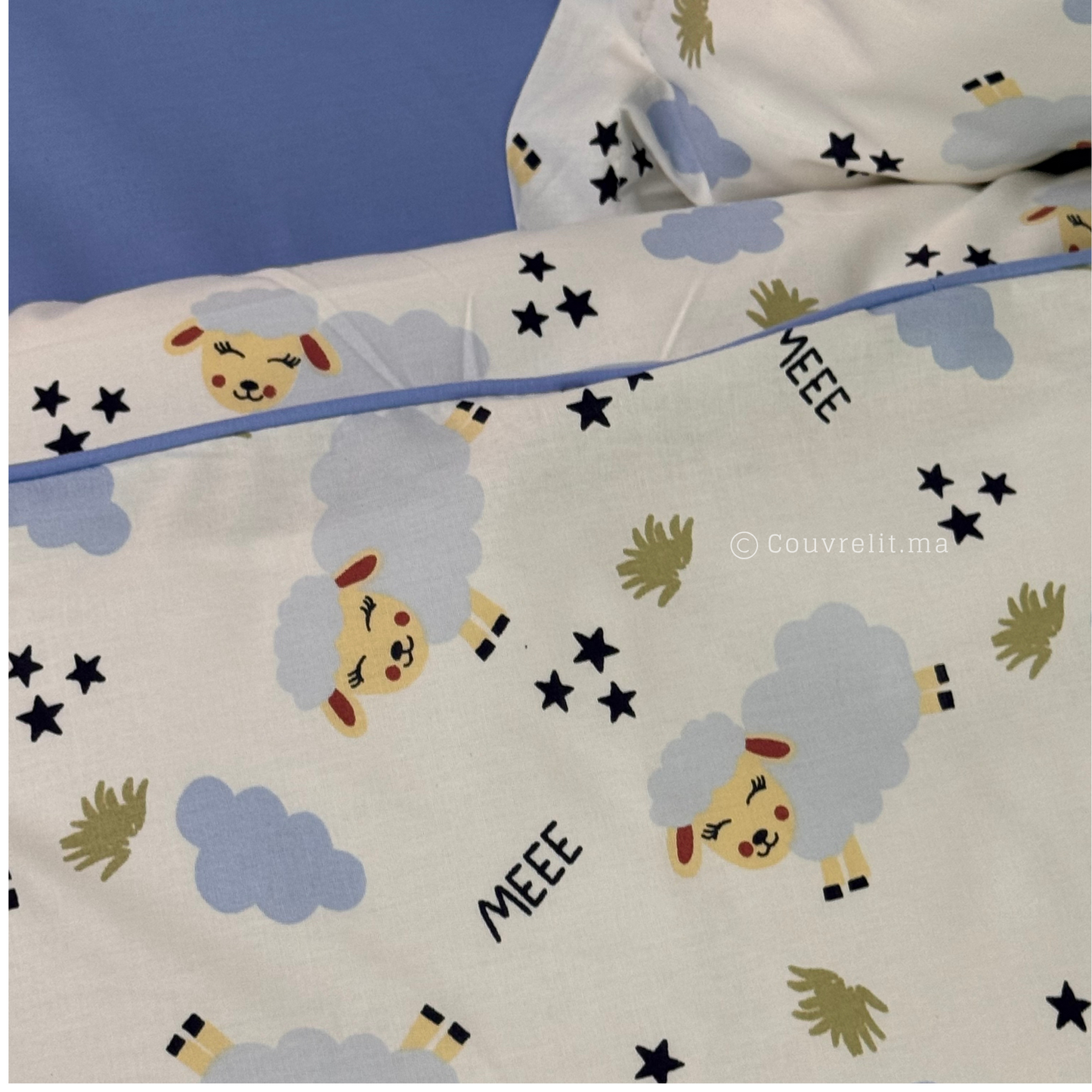 "Douce Nuit Mouton" – Parure de Lit Enfant 160×220 cm REF: CVK00293