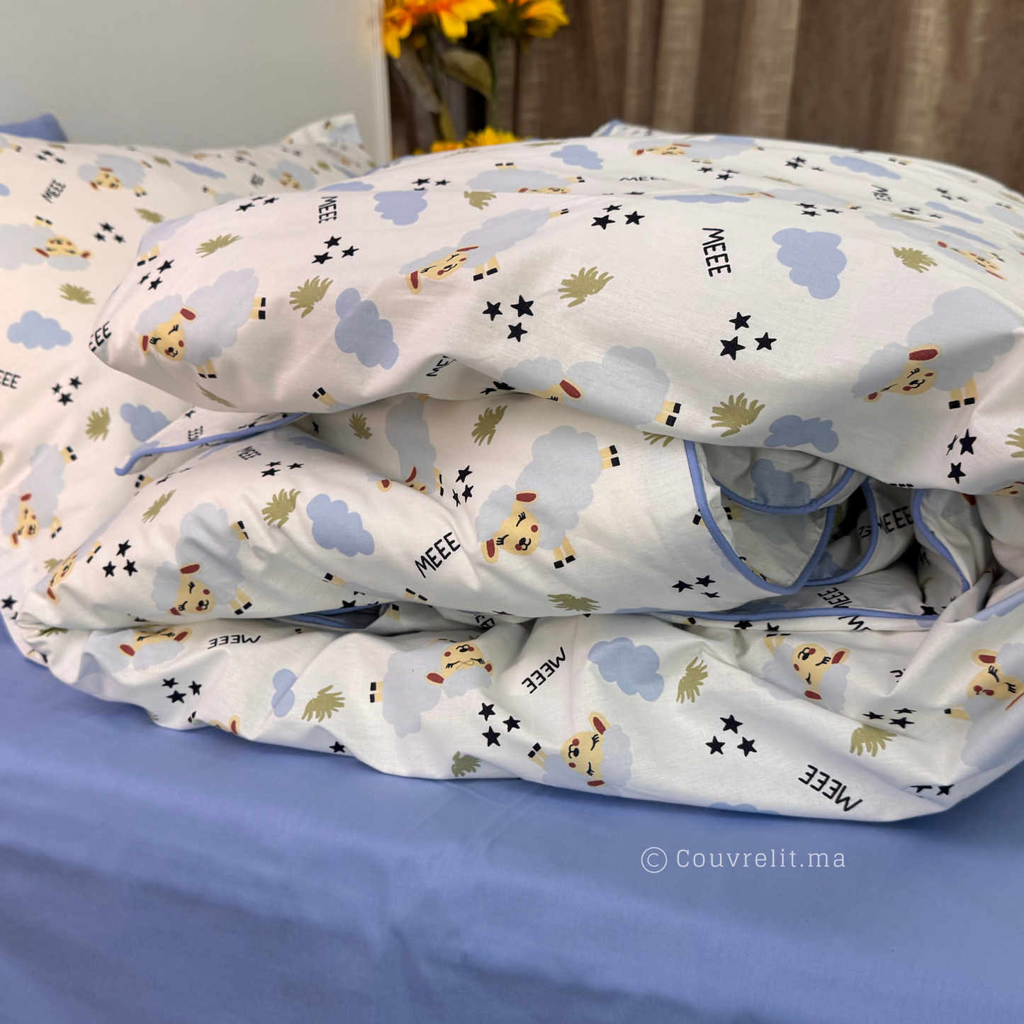 "Douce Nuit Mouton" – Parure de Lit Enfant 160×220 cm REF: CVK00293