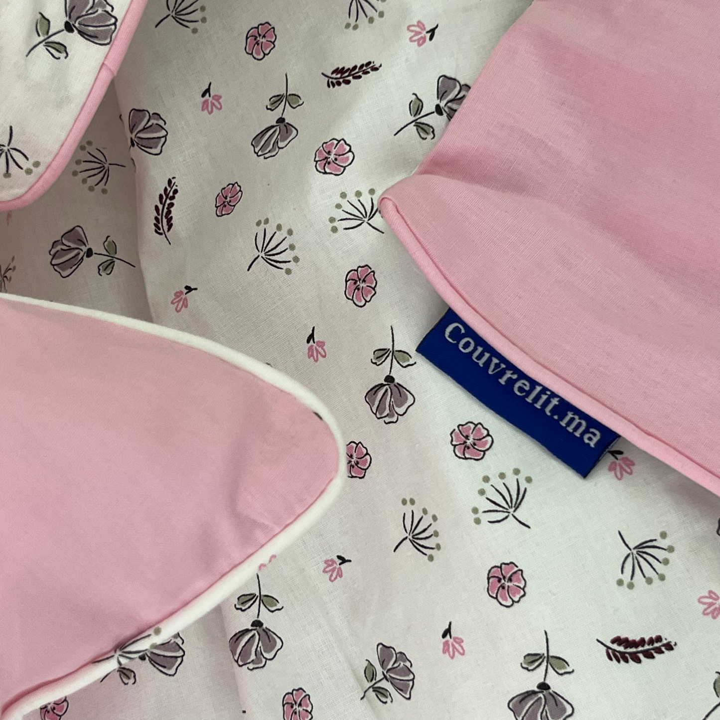 "Fleur-ROSE" Ensemble Double Face en COTTON , REF: CVM00267