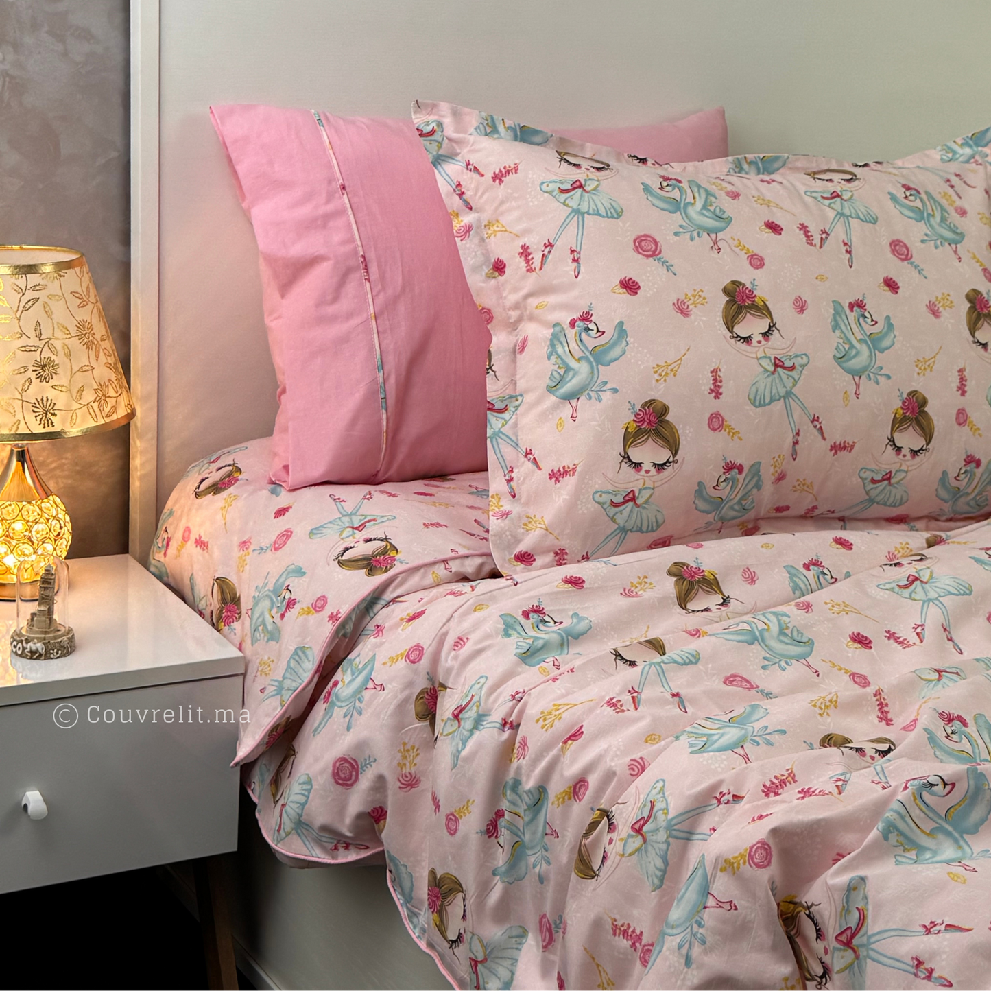 "Ballet Rose" Couverlit pour enfant pack complet REF: CVK00292
