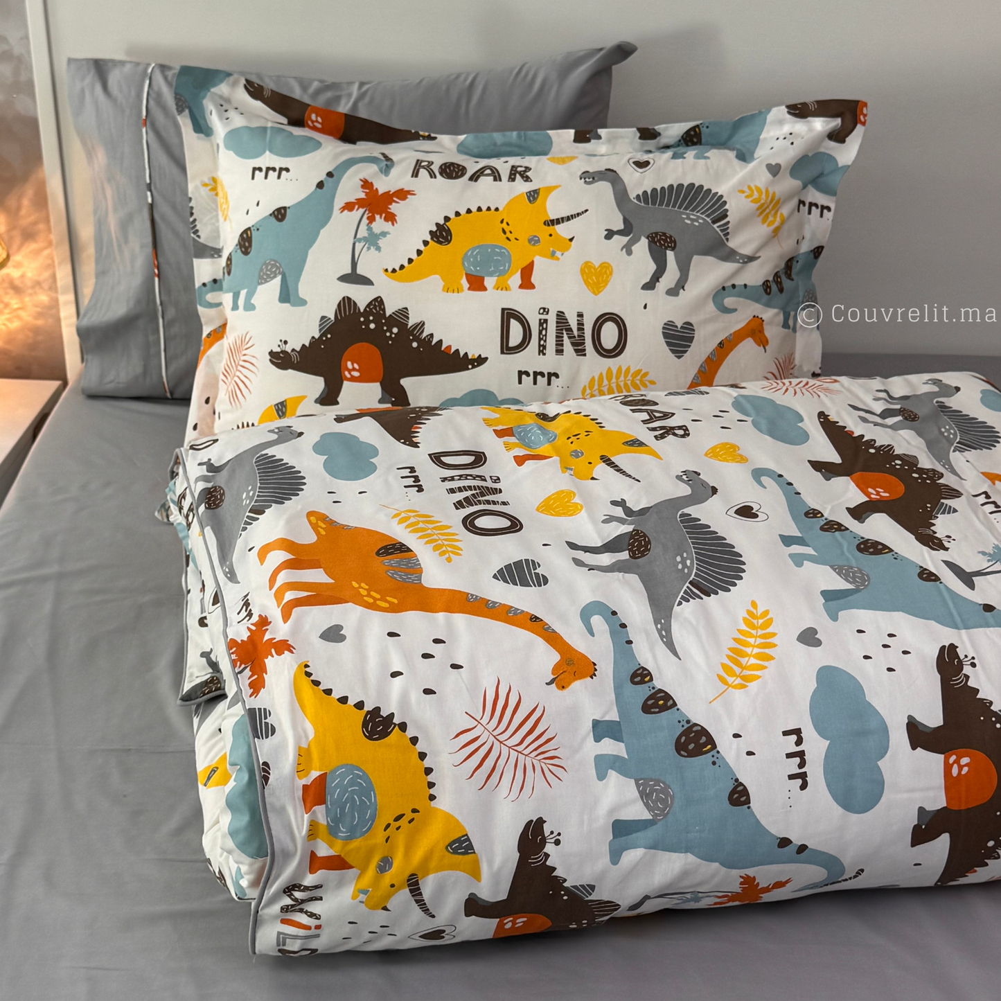 "DINO" – Parure de Lit Garçon 4 Pièces REF: CVK00295