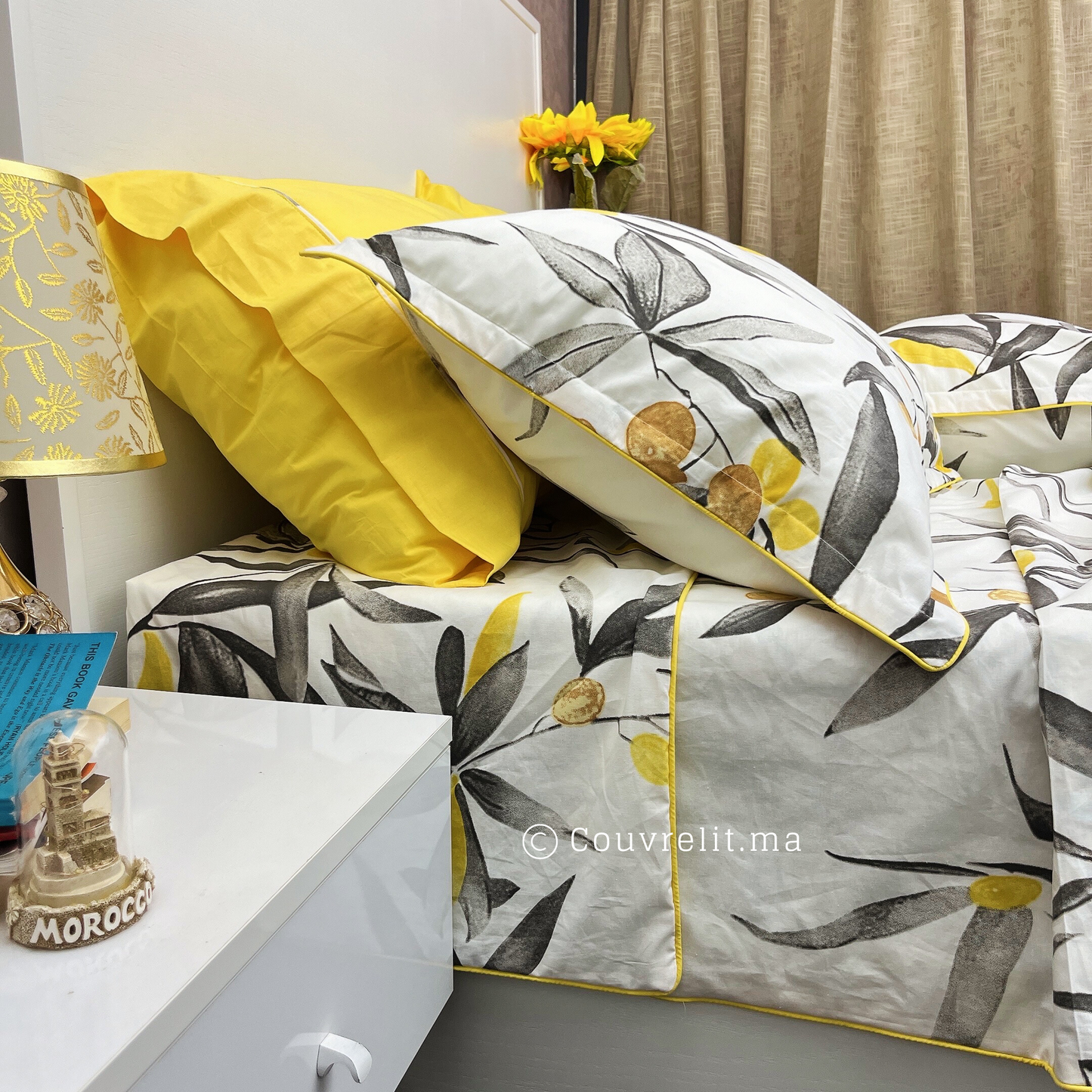 "Olive Jaune" ensemble complet en COTTON de haute qualité, REF: CVM0237