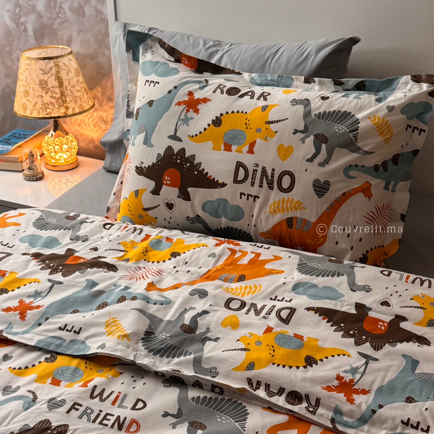"DINO" – Parure de Lit Garçon 4 Pièces REF: CVK00295