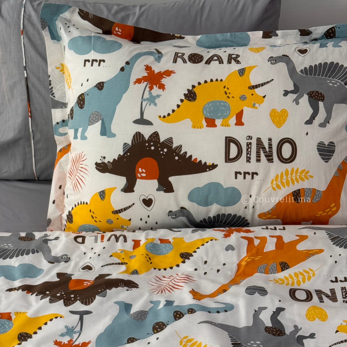 "DINO" – Parure de Lit Garçon 4 Pièces REF: CVK00295
