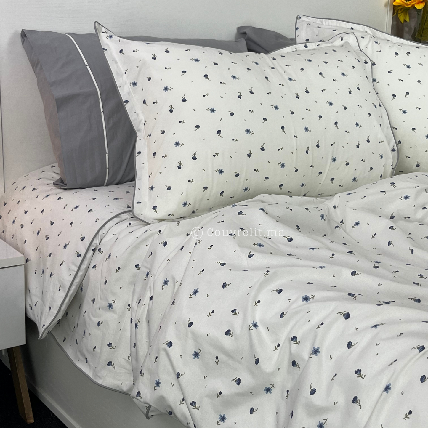 "Douceur Florale" Ensemble Housse de Couette en COTTON , REF: CVM00268