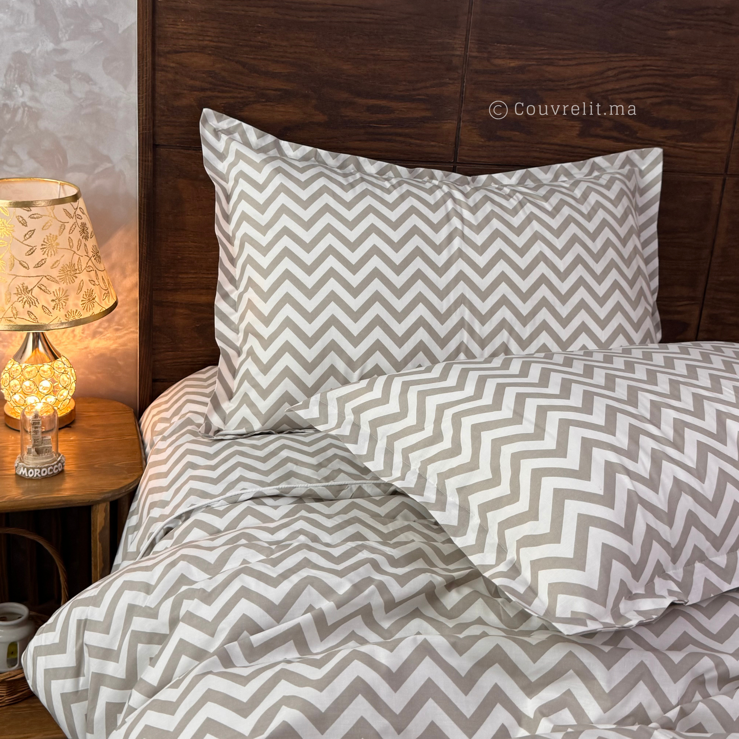 Zig & Chic – Parure de Lit Single 4 Pièces Poly-Cotton Ref: CVT0298