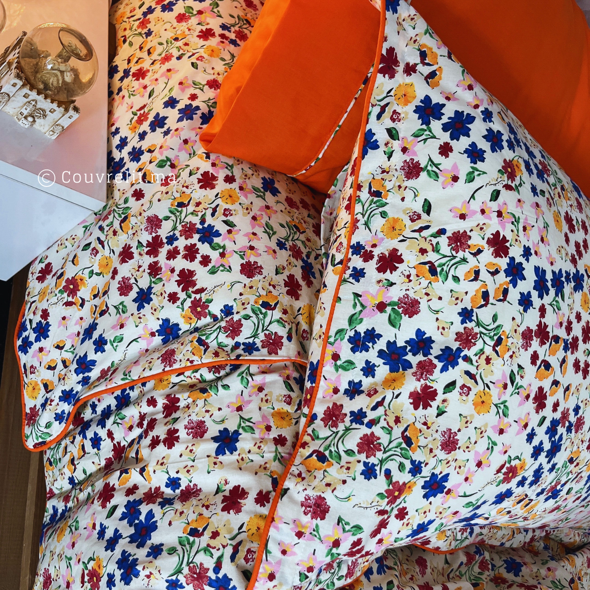 "ORANGE FLOWER" Ensemble 100% Cotton Ref: CVM0128