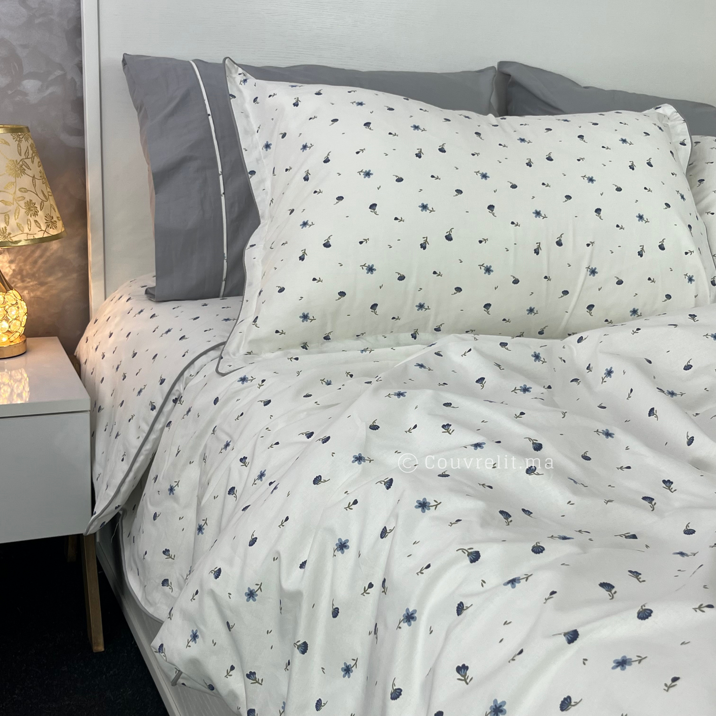 "Douceur Florale" Ensemble Housse de Couette en COTTON , REF: CVM00268