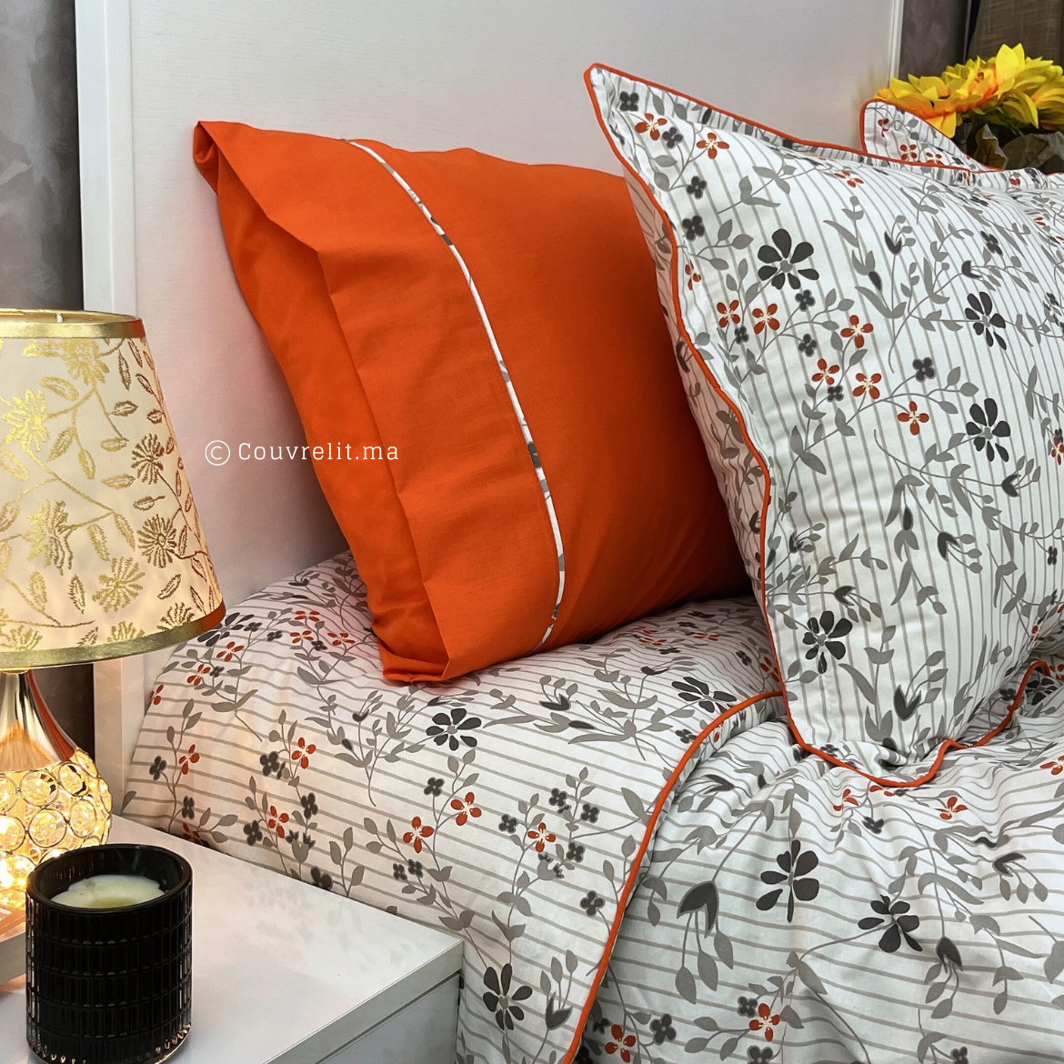 "ORANGE" Ensemble complet en COTTON de haute qualité, REF: CVM0243
