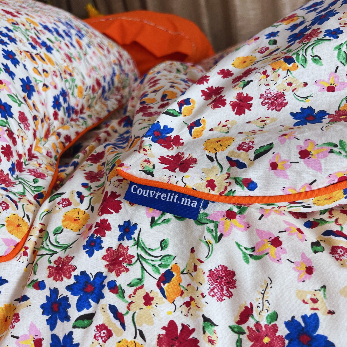 "ORANGE FLOWER" Ensemble 100% Cotton Ref: CVM0128