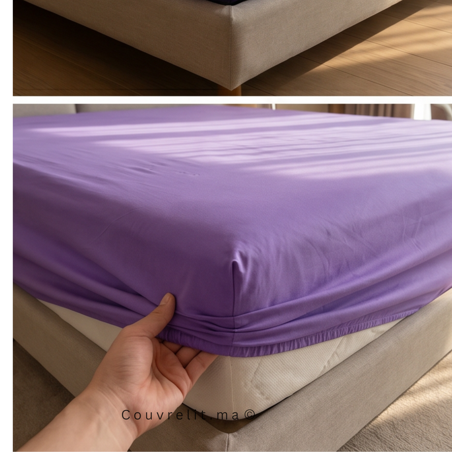 Drap Housse Sur Mesure – 100% Coton. MAUVE