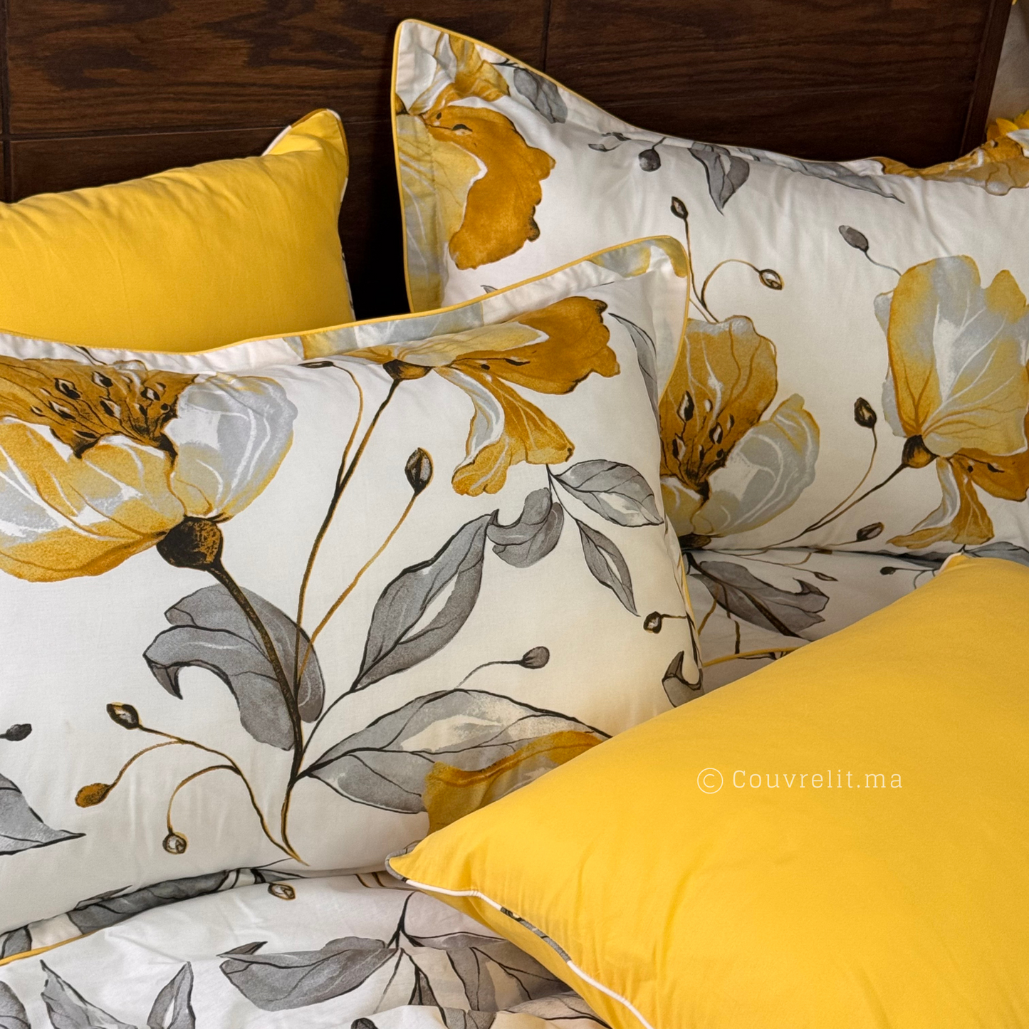 "Soleil d’Été" – Ensemble Parure de Lit Florale Complète, REF: CVM00304