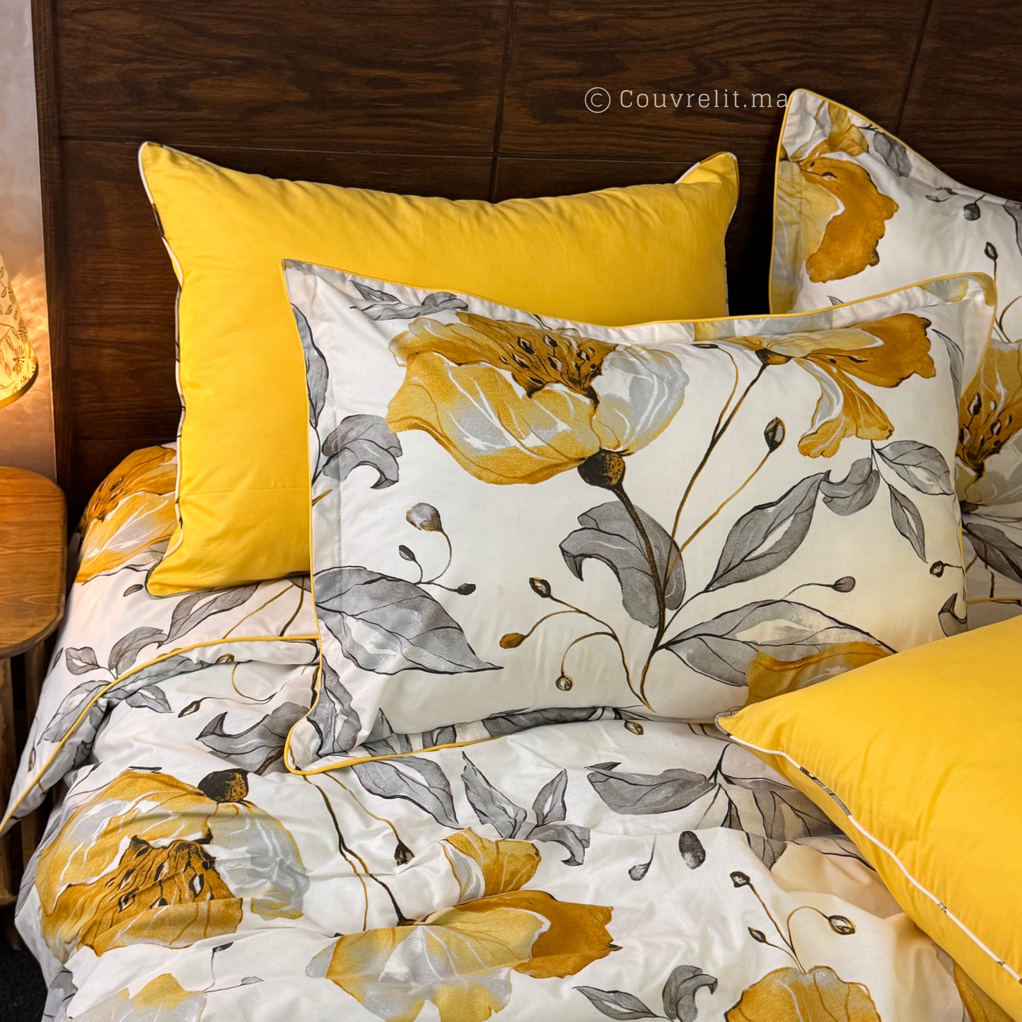 "Soleil d’Été" – Ensemble Parure de Lit Florale Complète, REF: CVM00304