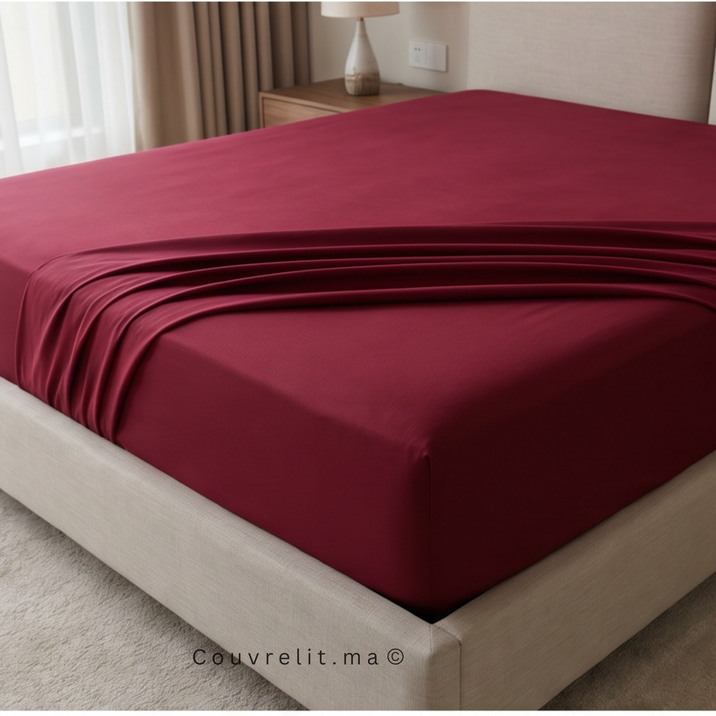 Drap Housse Sur Mesure – 100% Coton || GRENAT