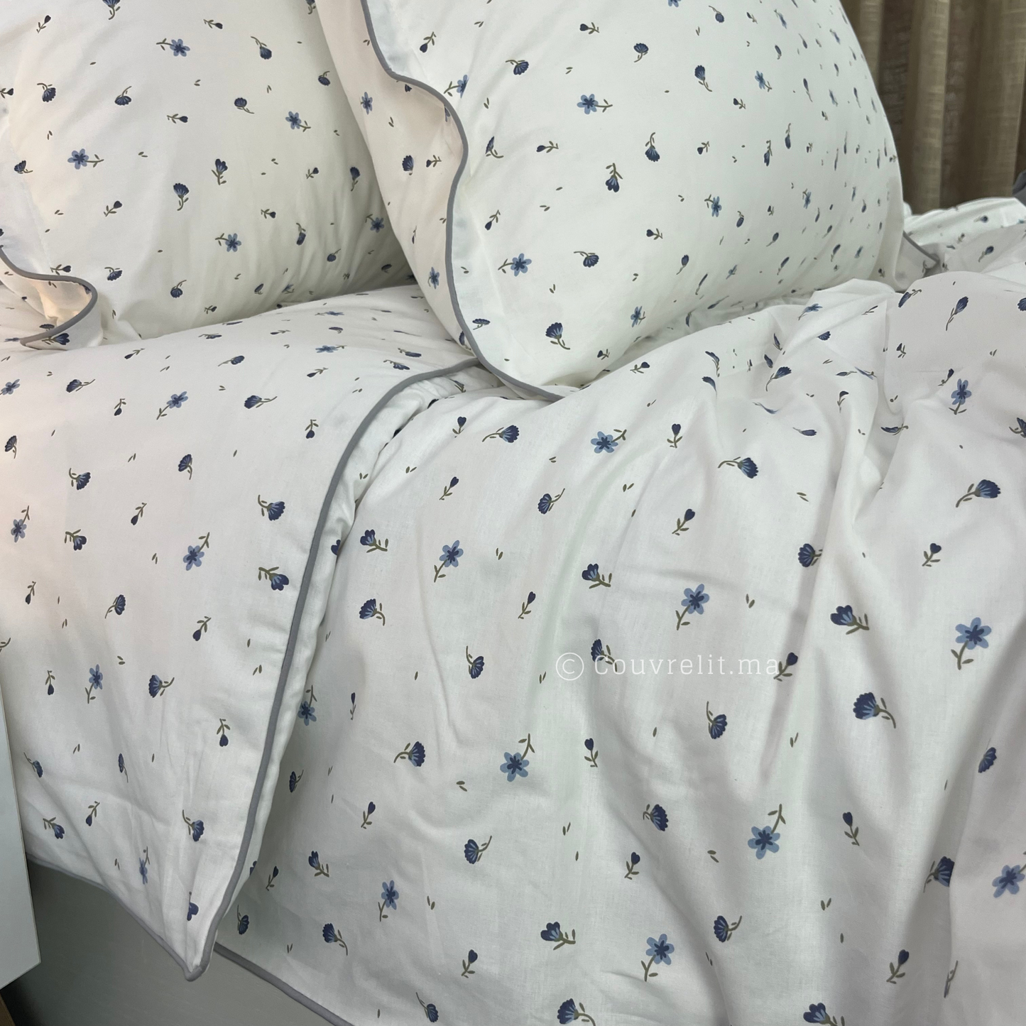 "Douceur Florale" Ensemble Housse de Couette en COTTON , REF: CVM00268