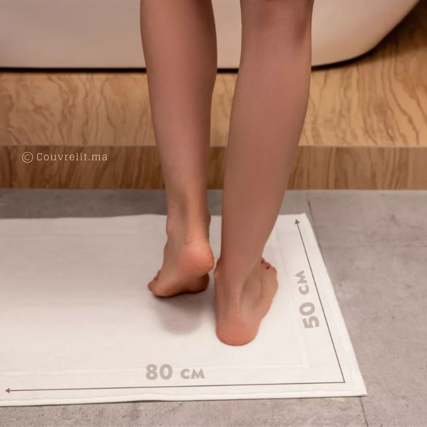 Tapis de bain en coton ultra-absorbant – 50x80 cm