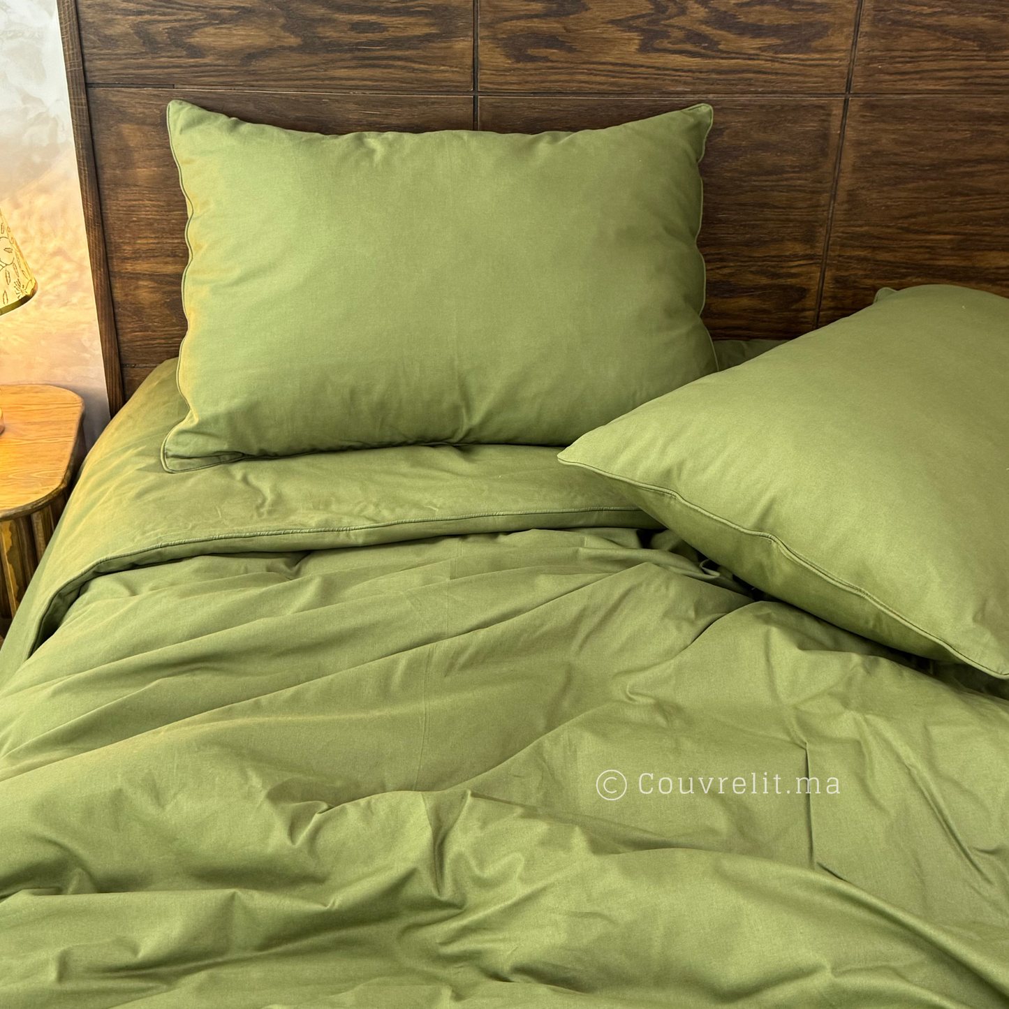 HOUSSE DE COUETTE Vert Harmonie 4 piéces en Cotton Ref: CVS00271