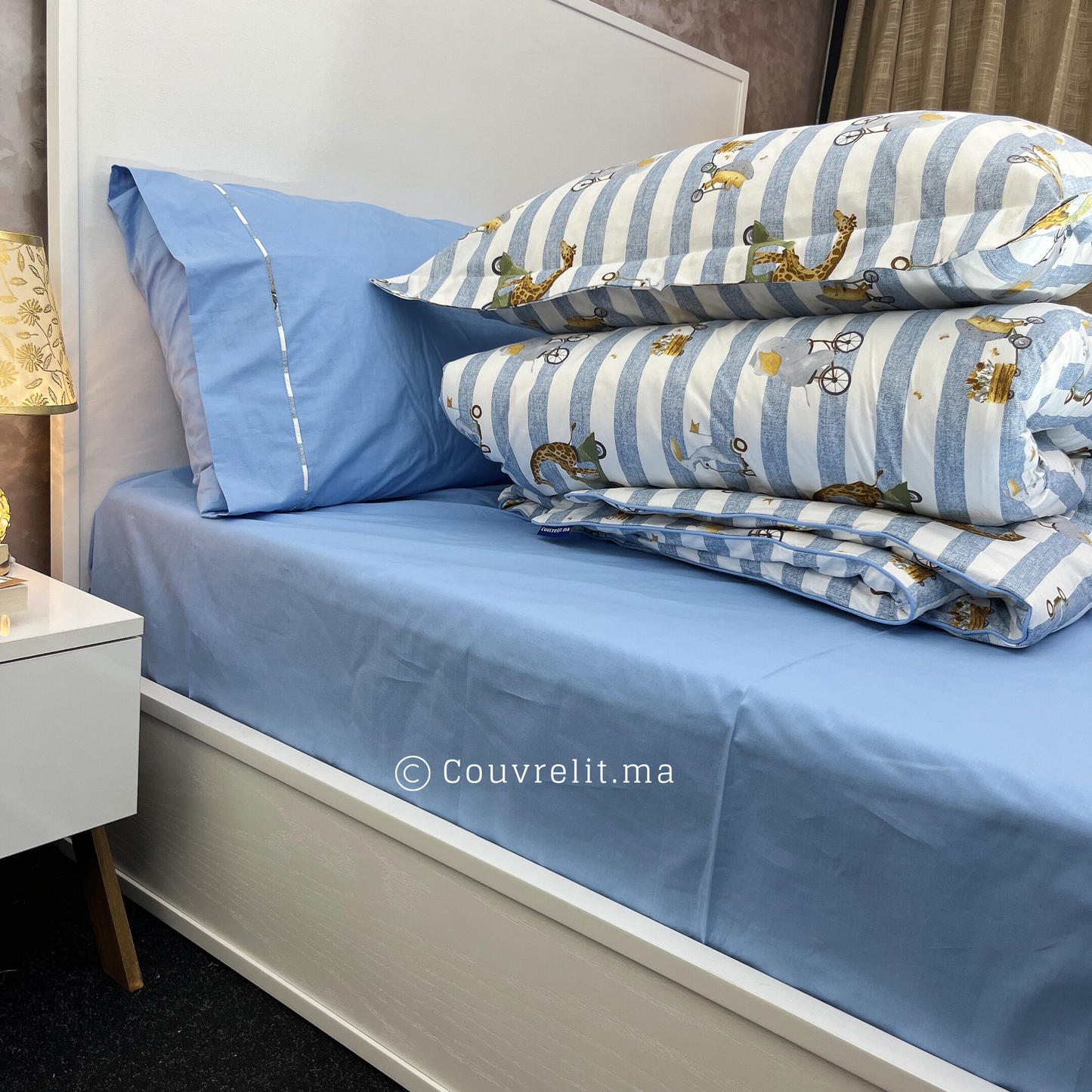 "Blue Elephant" Couverlit pour enfant pack complet REF: CVK00239