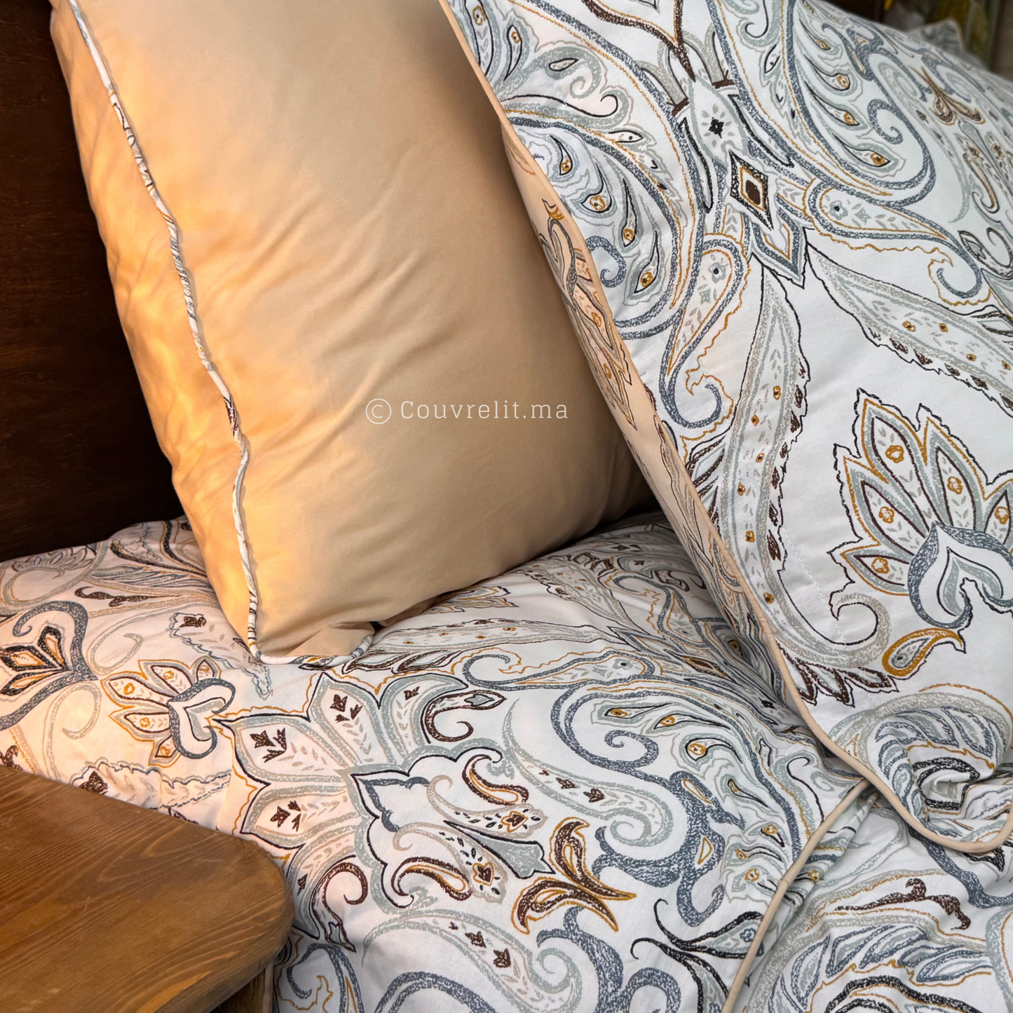 "Prestige Beige" – Ensemble Parure de Lit Complète, REF: CVM00306