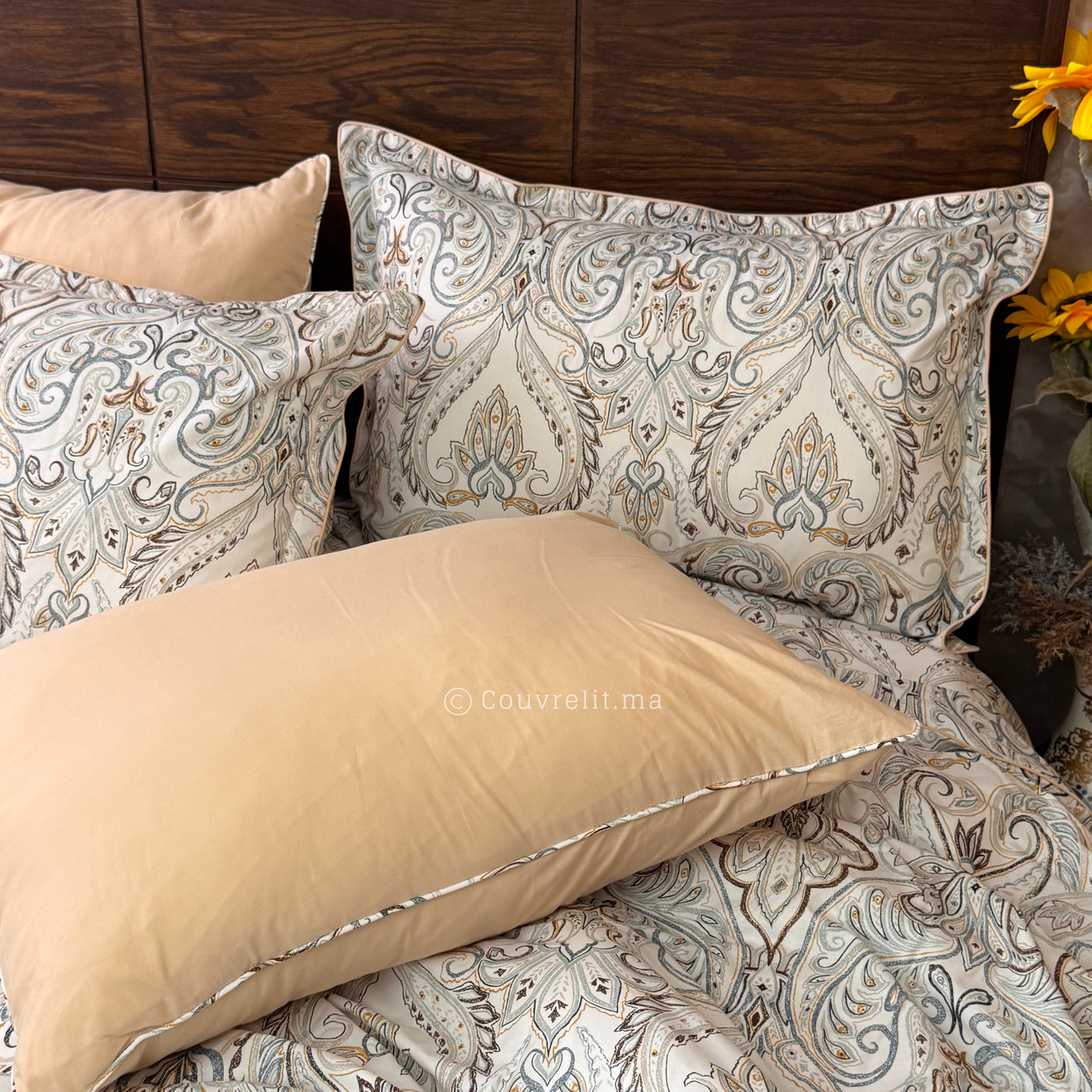 "Prestige Beige" – Ensemble Parure de Lit Complète, REF: CVM00306