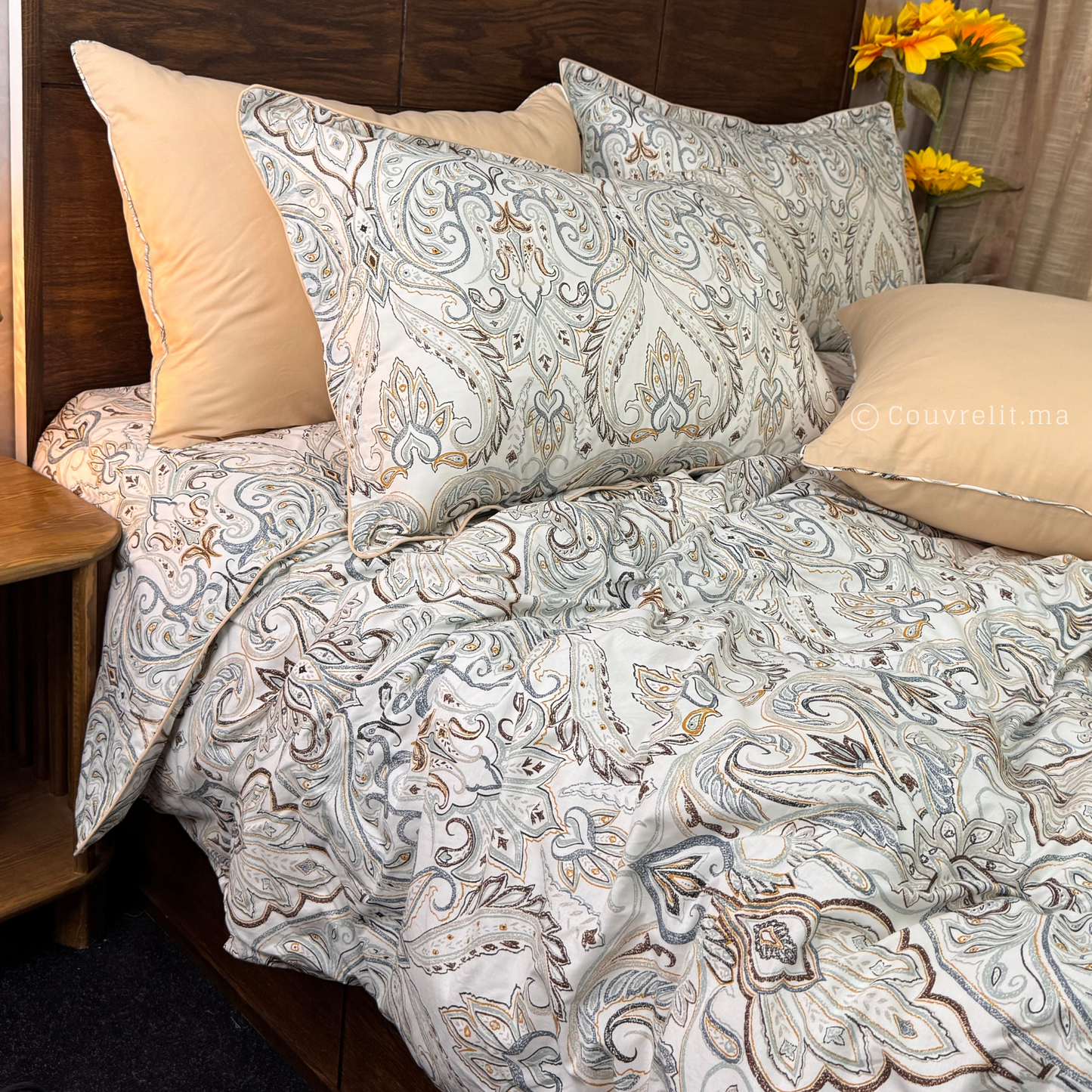 "Prestige Beige" – Ensemble Parure de Lit Complète, REF: CVM00306