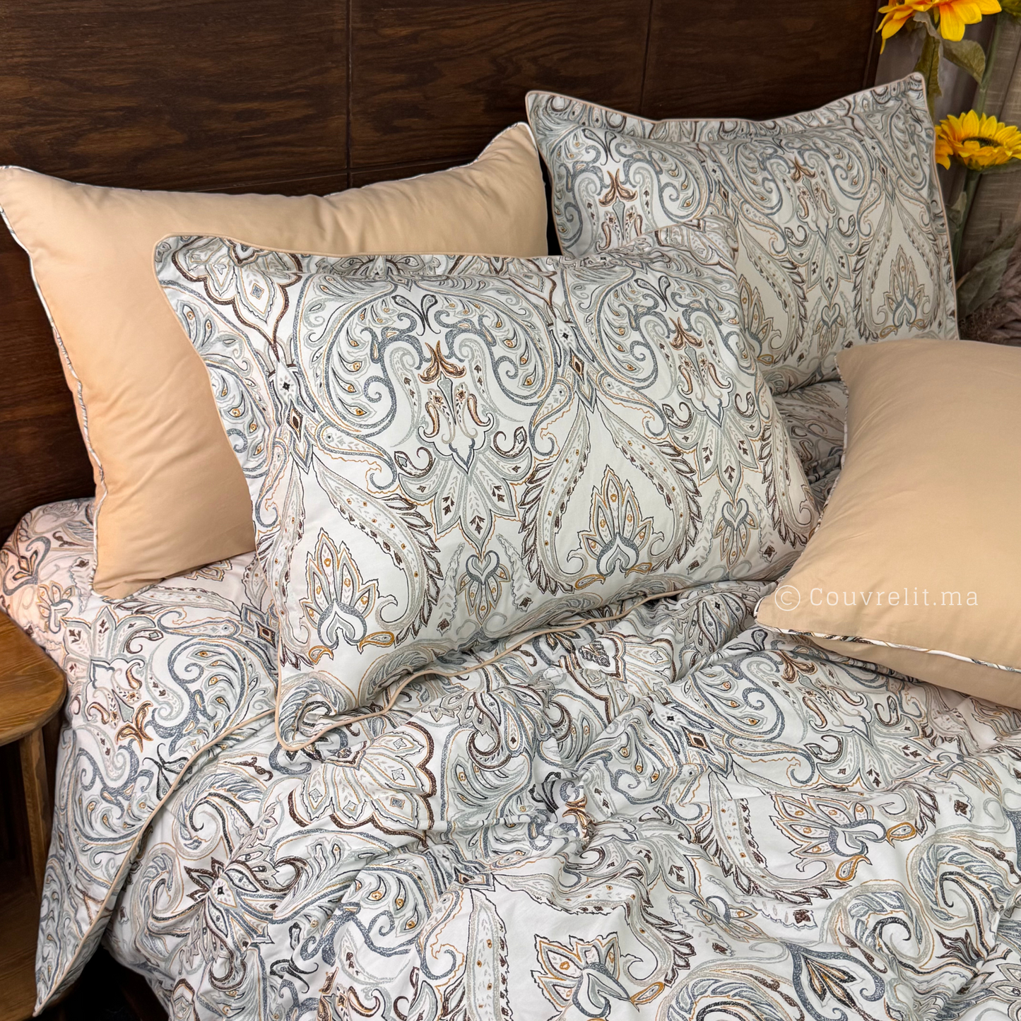 "Prestige Beige" – Ensemble Parure de Lit Complète, REF: CVM00306